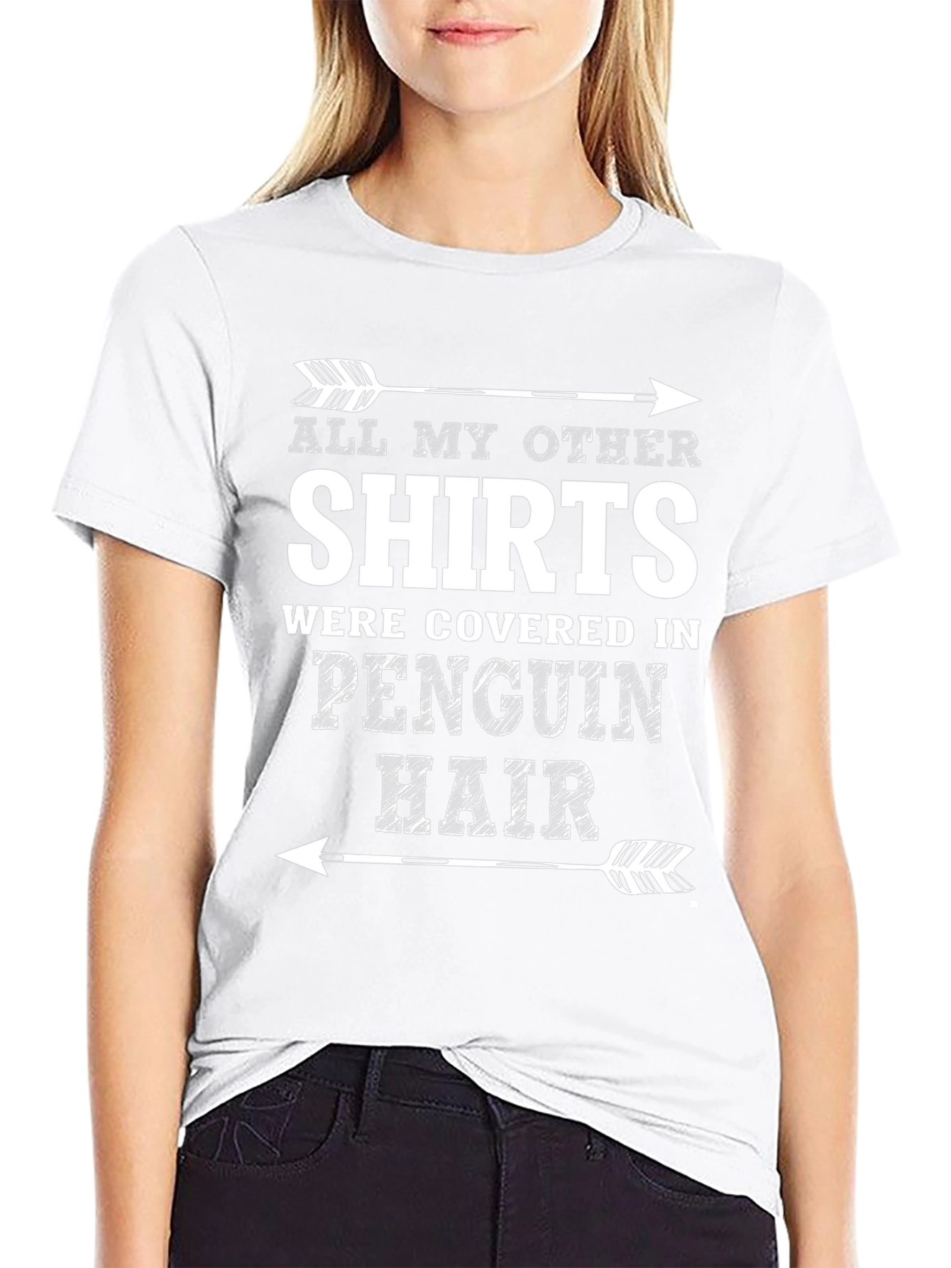 Penguin Hair T-Shirt Funny Novelty Graphic Tee
