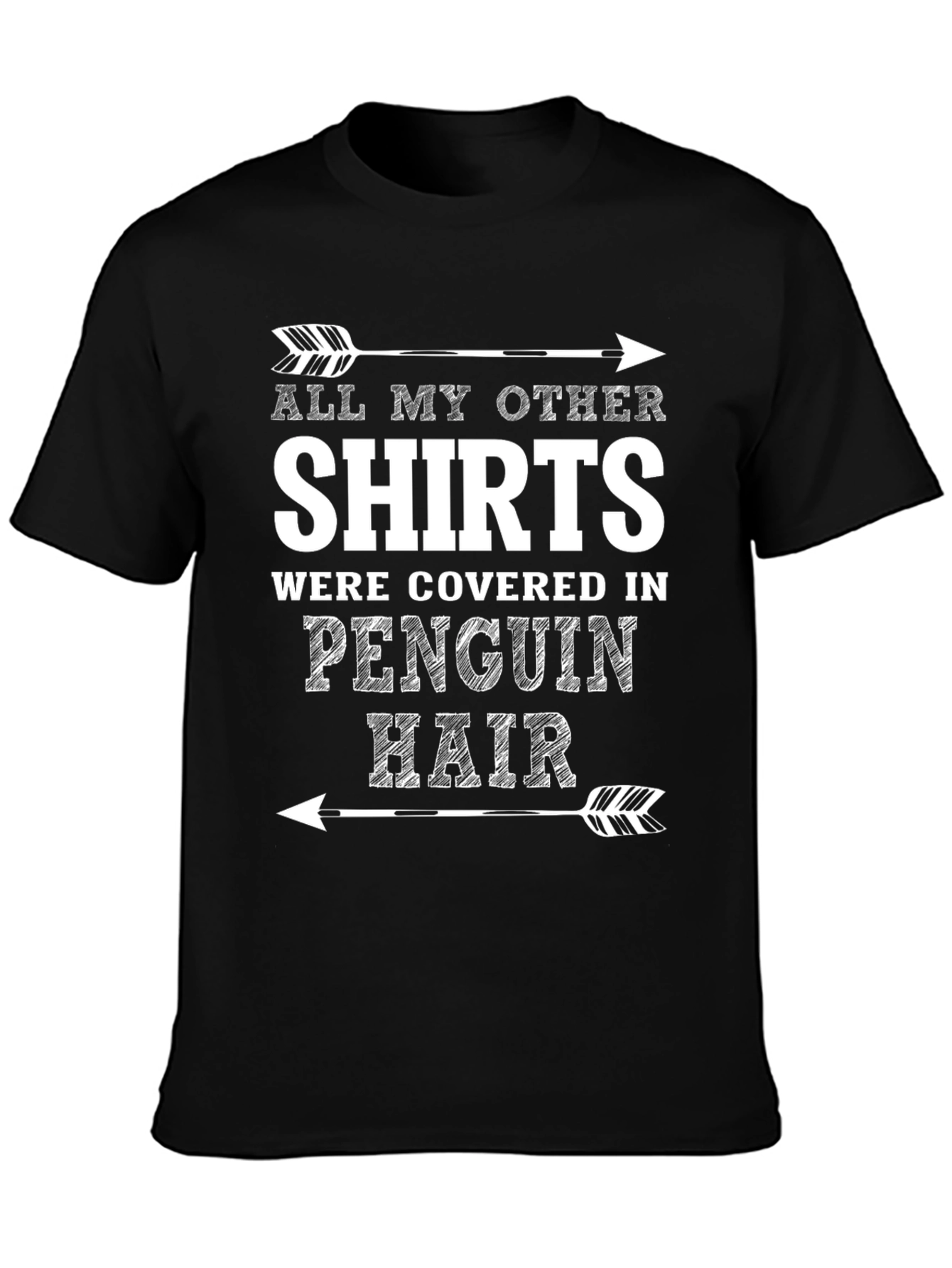 Penguin Hair T-Shirt Funny Novelty Graphic Tee