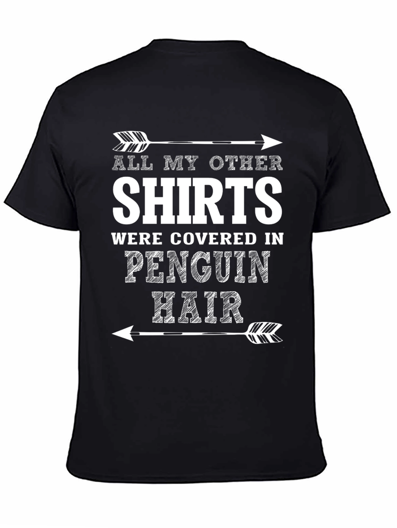 Penguin Hair T-Shirt Funny Novelty Graphic Tee