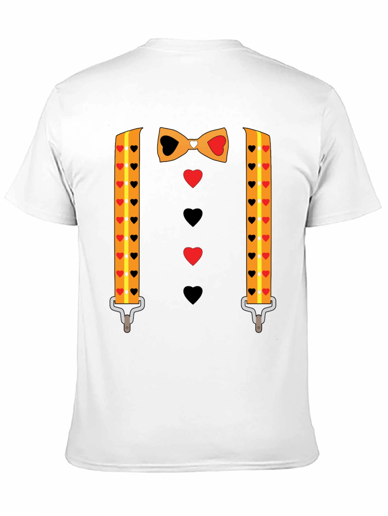 Novelty Valentines Day Suspenders and Bowtie T-Shirt