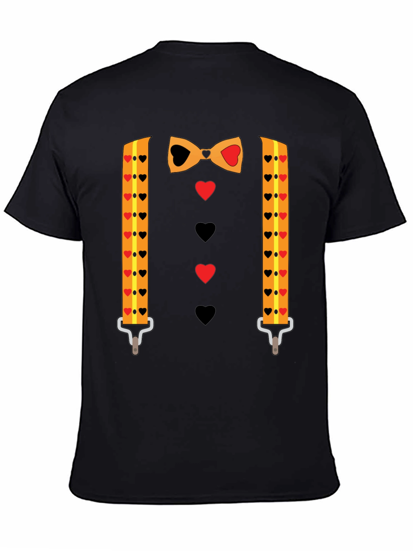 Novelty Valentines Day Suspenders and Bowtie T-Shirt