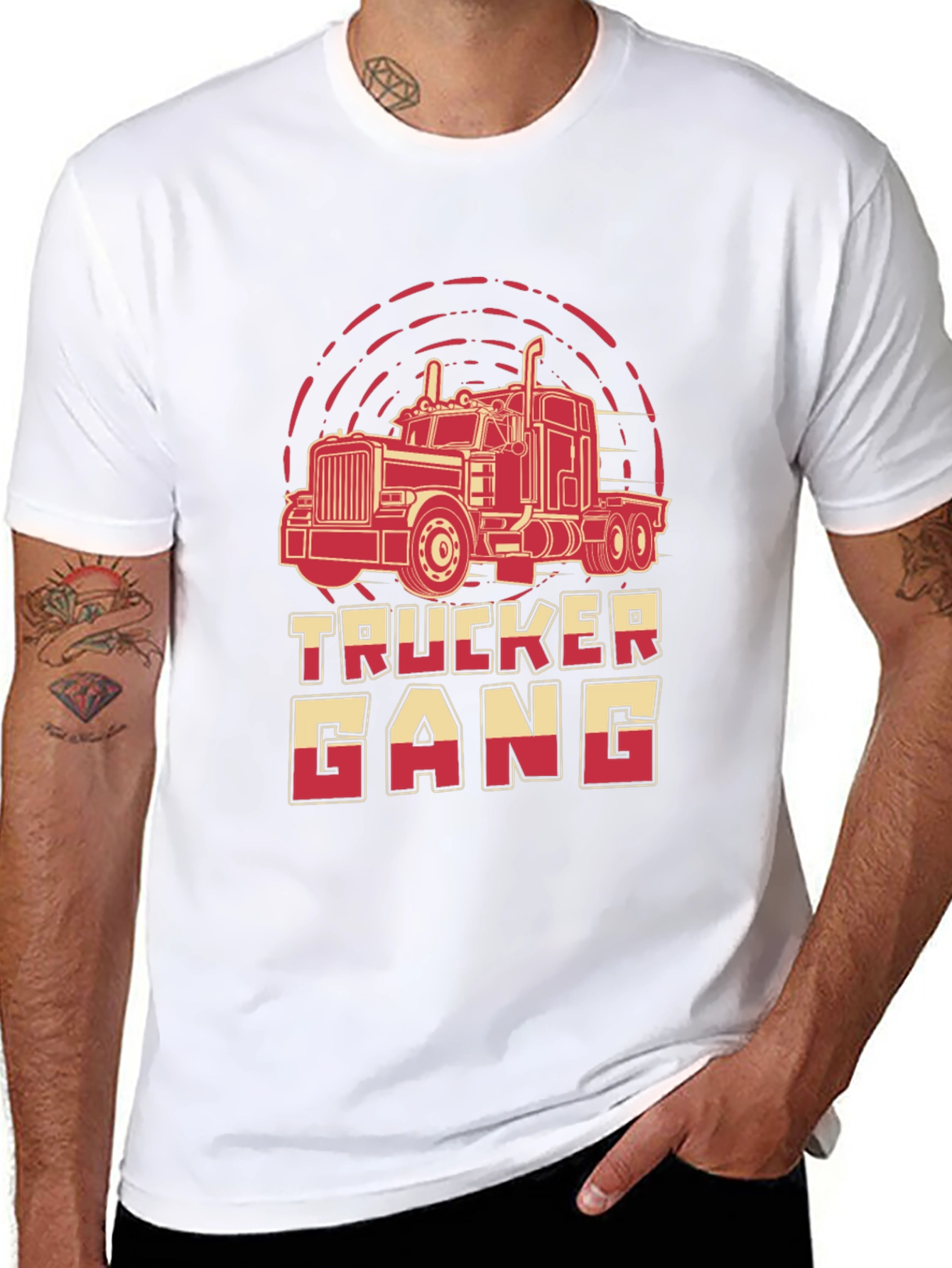 Trucker Gang Graphic Tee - Bold Truck Design