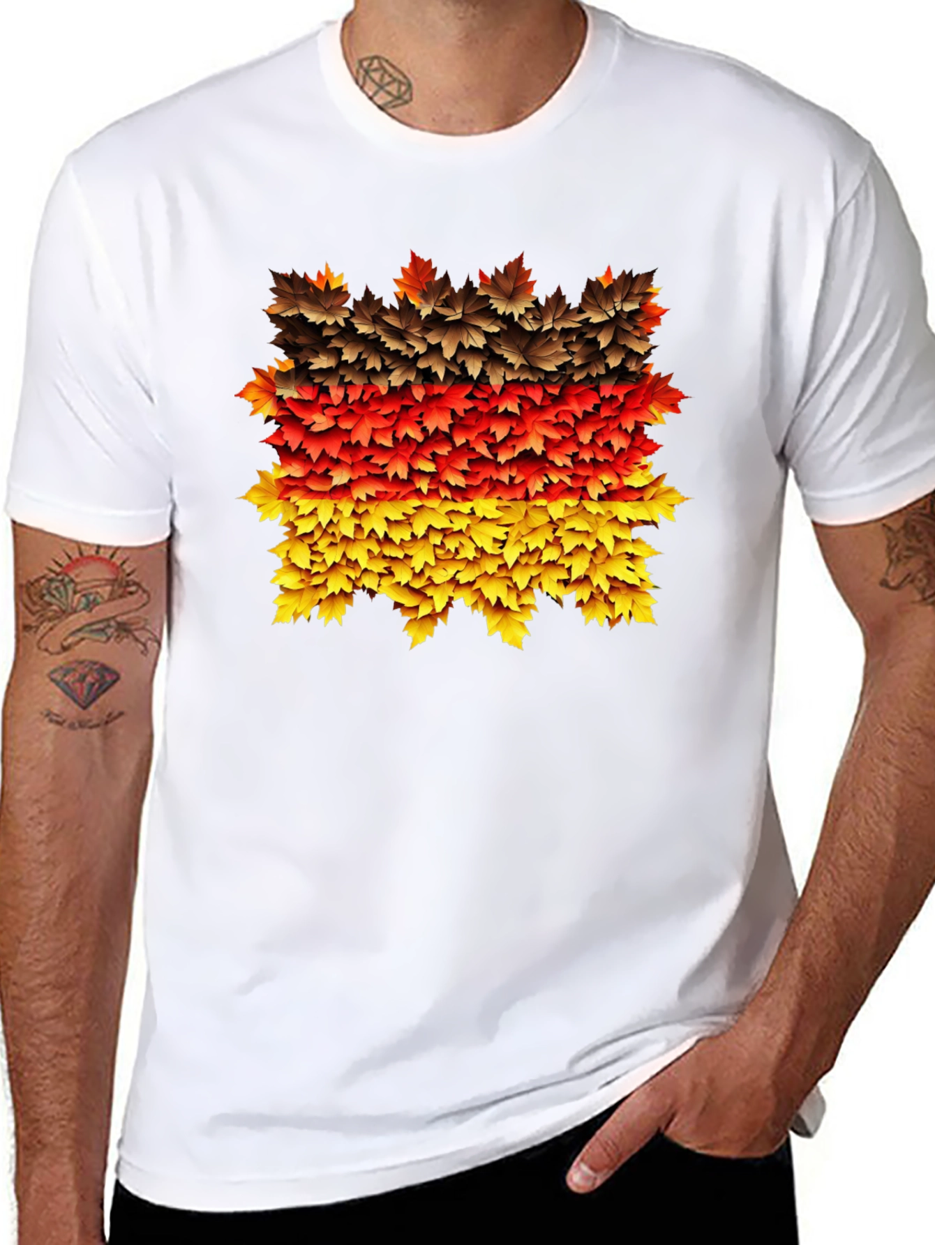 Germany Flag Maple Leaf T-Shirt - Deutschland Pride