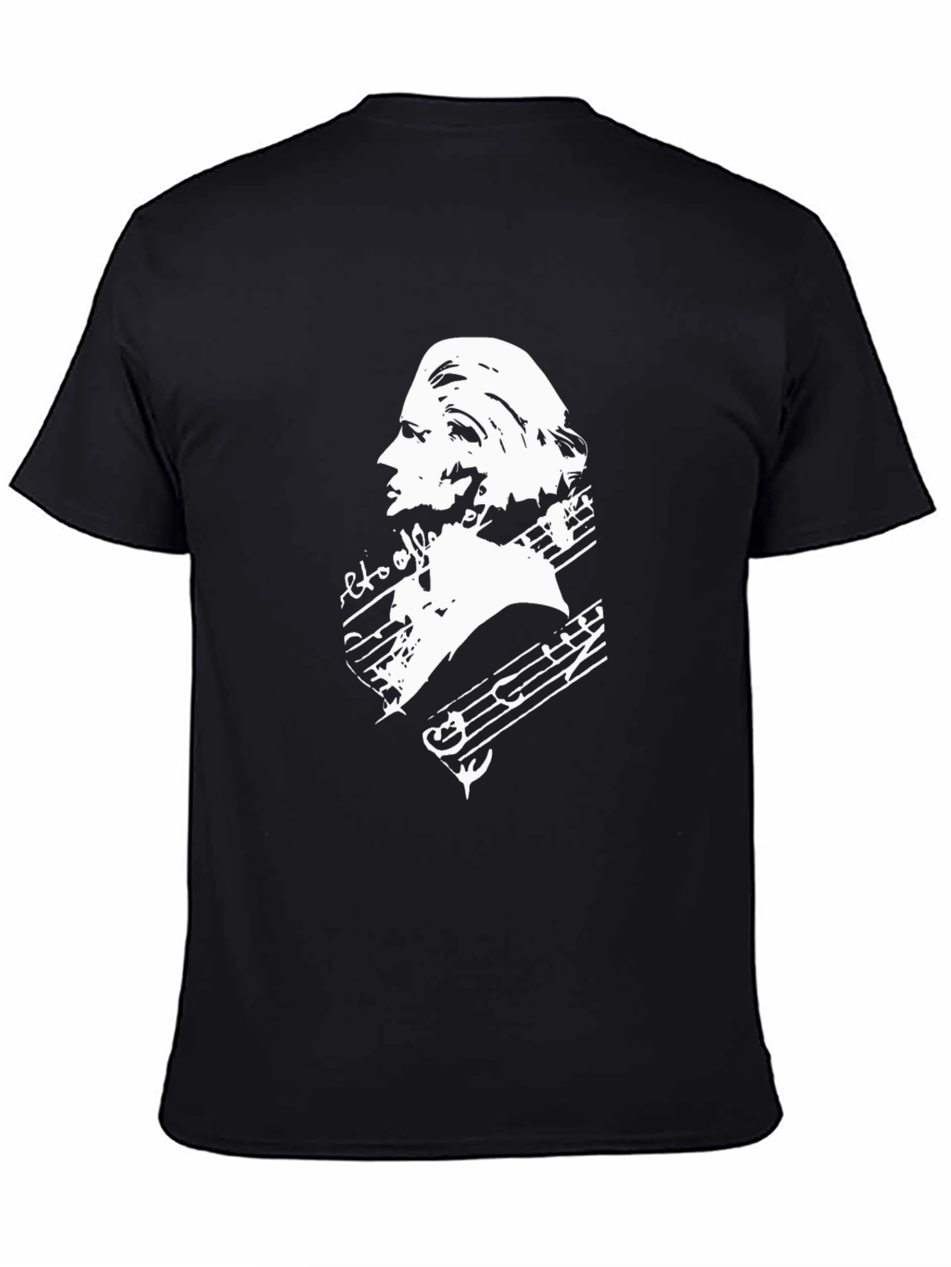 Musical Mozart Graphic T-Shirt - Classic Black