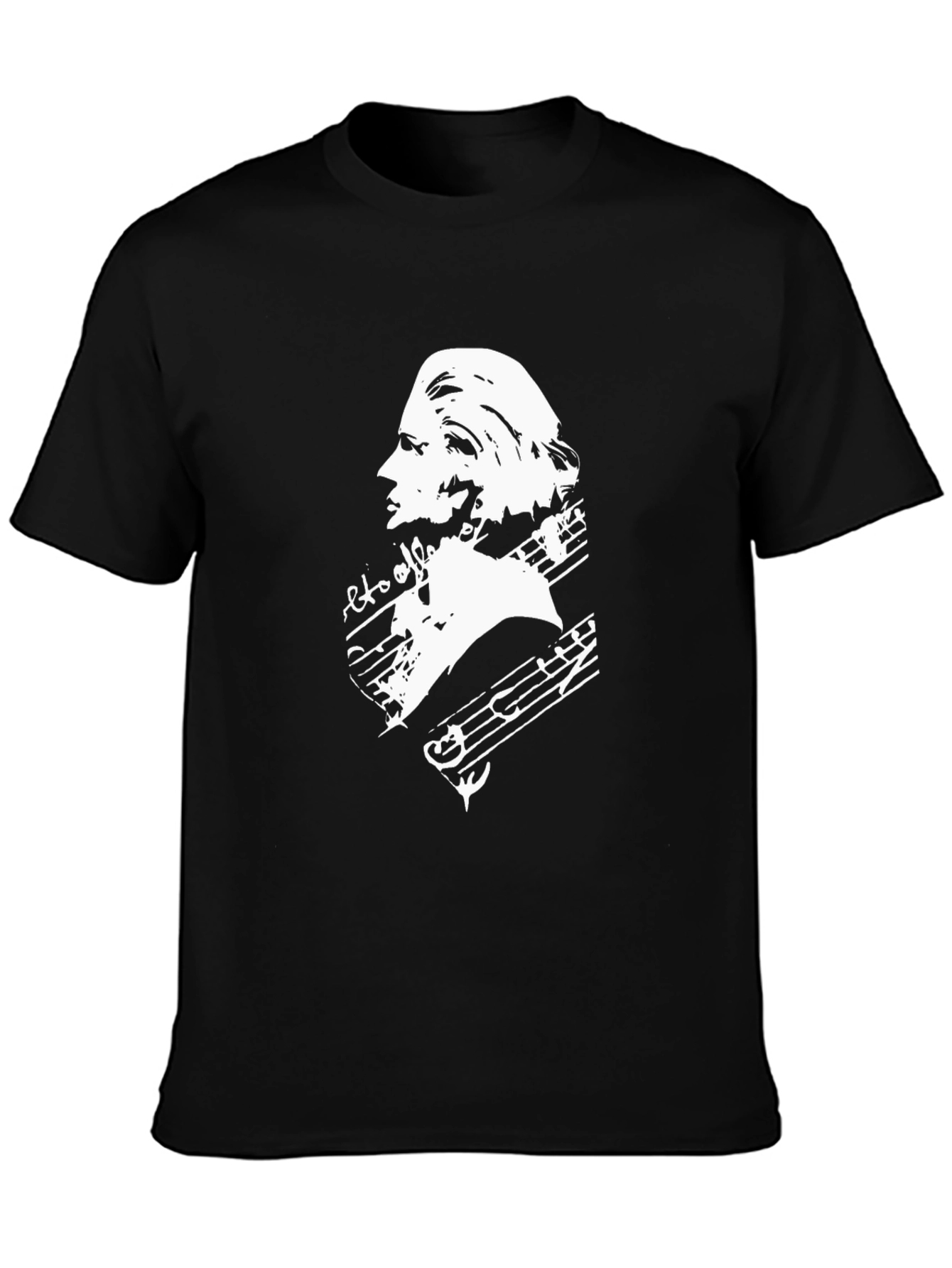 Musical Mozart Graphic T-Shirt - Classic Black