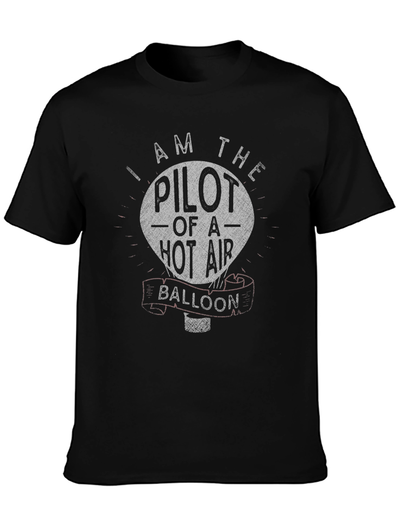 I am the Pilot Hot Air Balloon Black T-Shirt