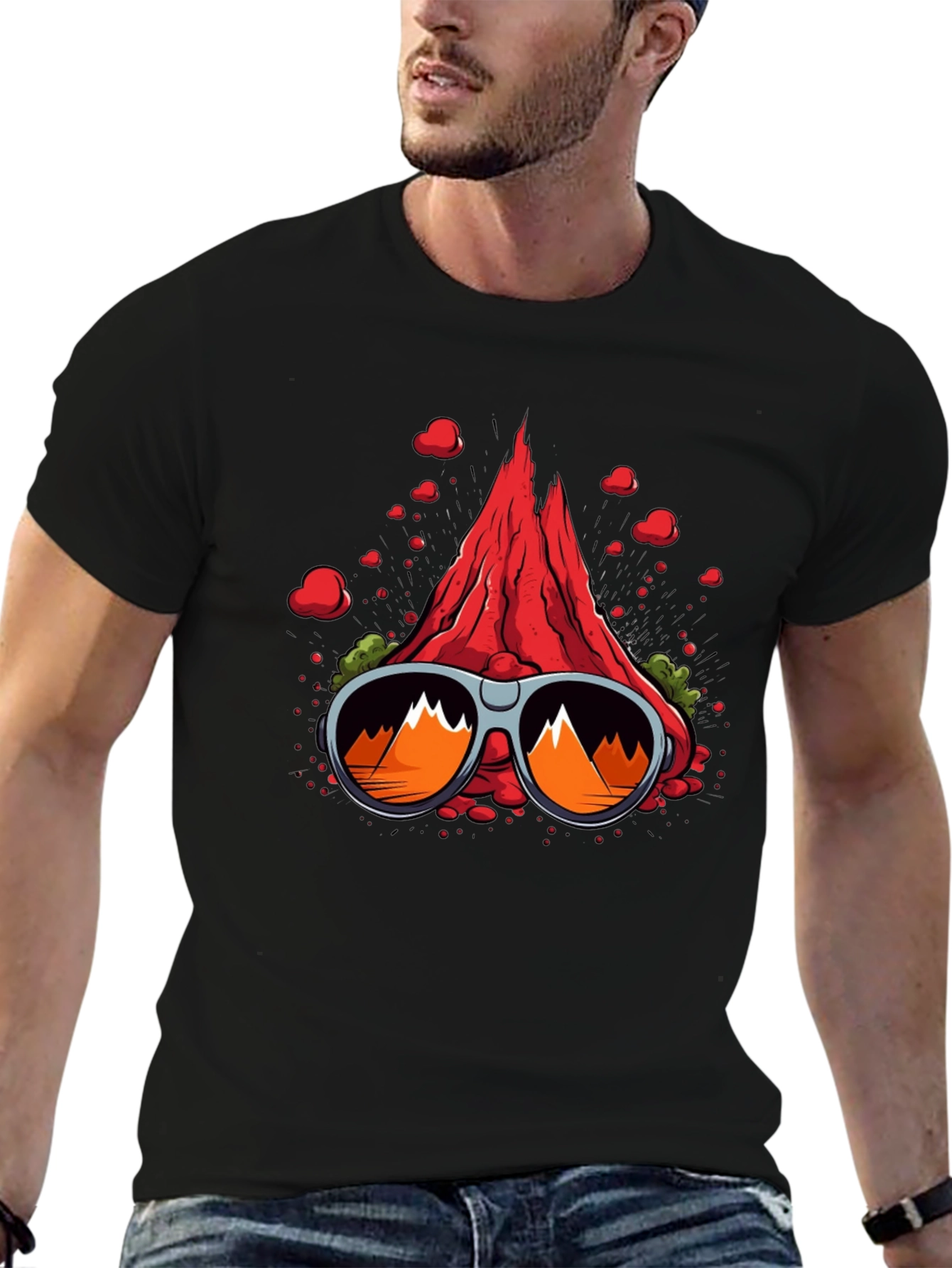 Cool Volcano Sunglasses Graphic Tee