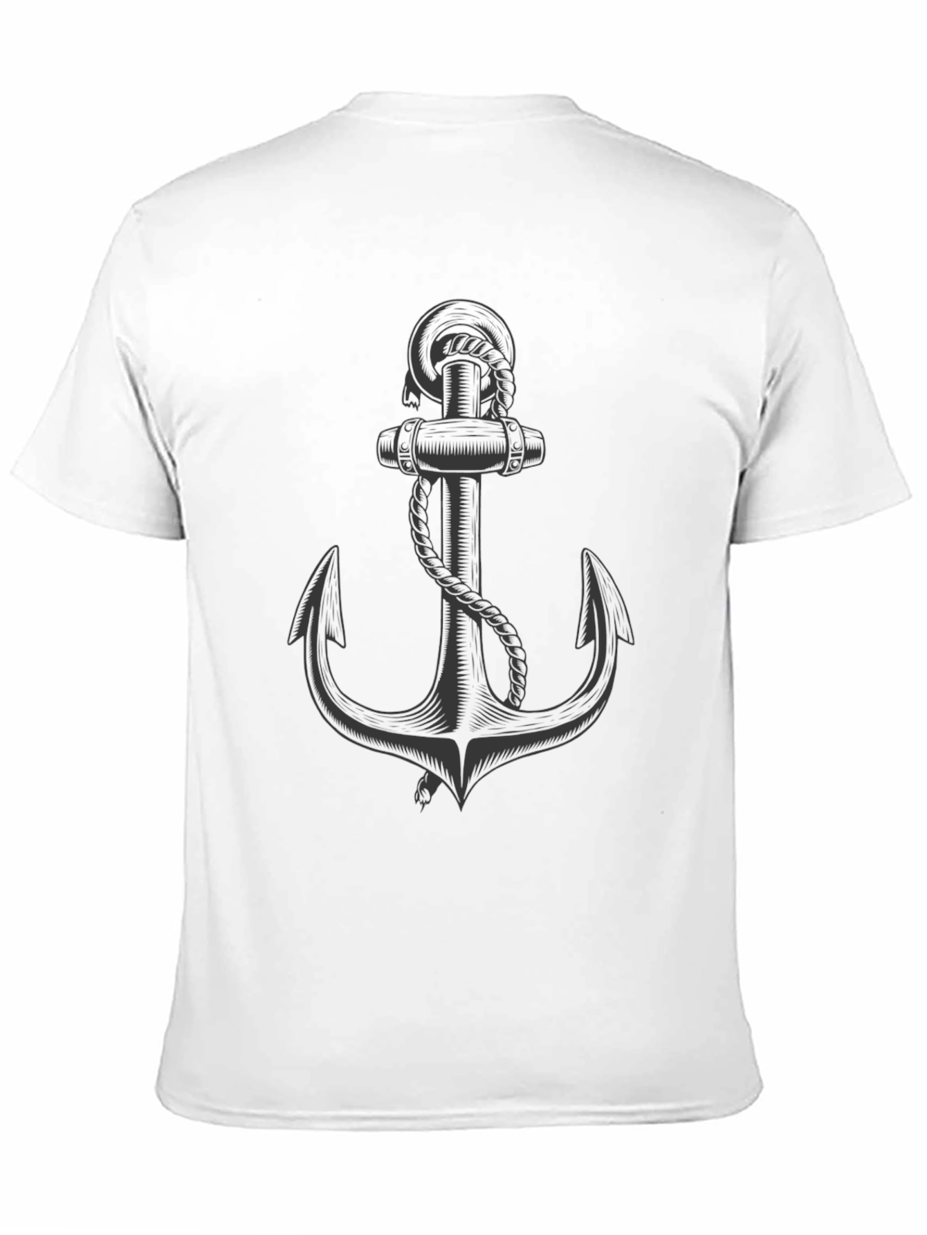 Nautical Anchor Graphic Tee - Classic Black
