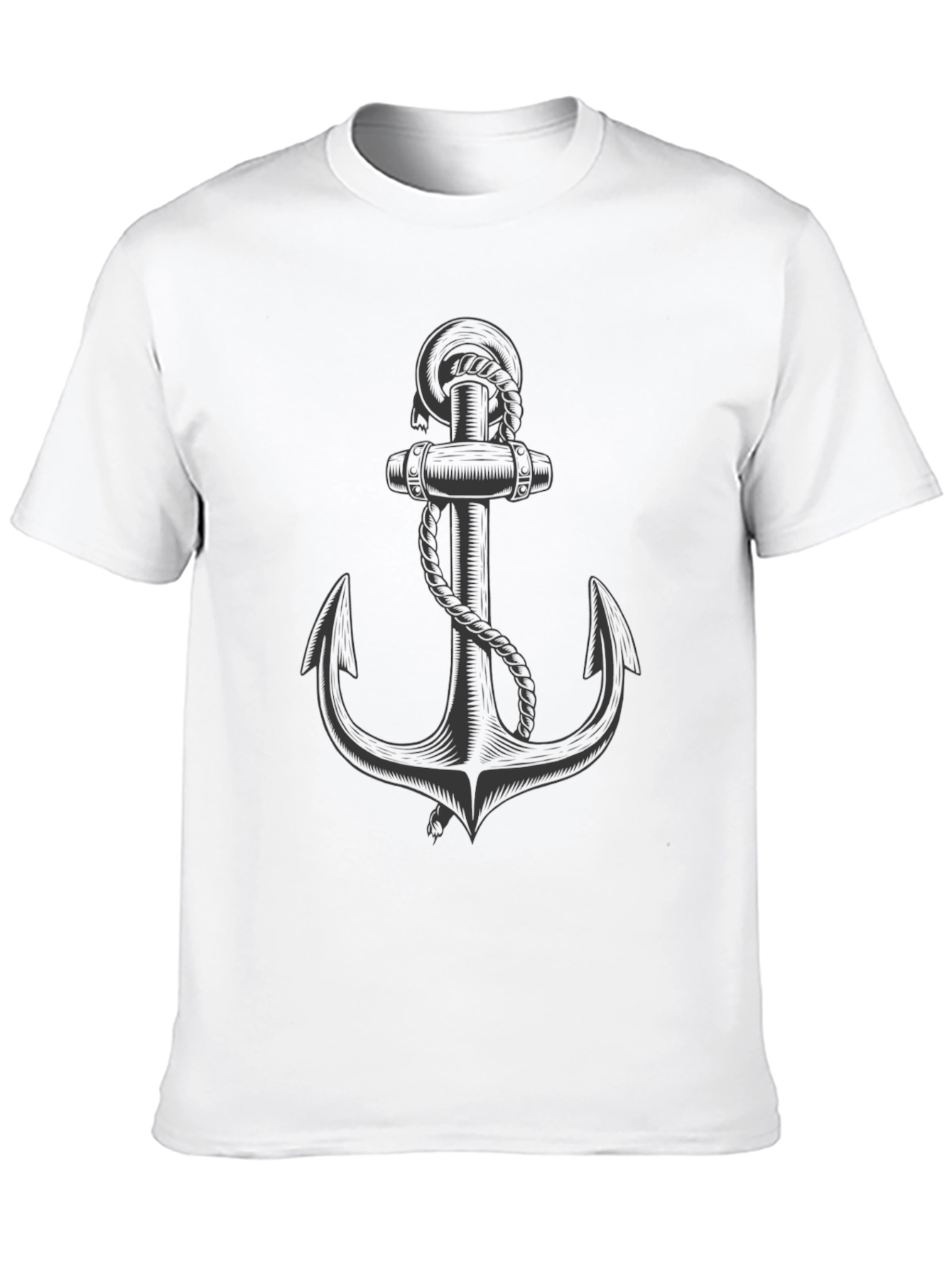 Nautical Anchor Graphic Tee - Classic Black