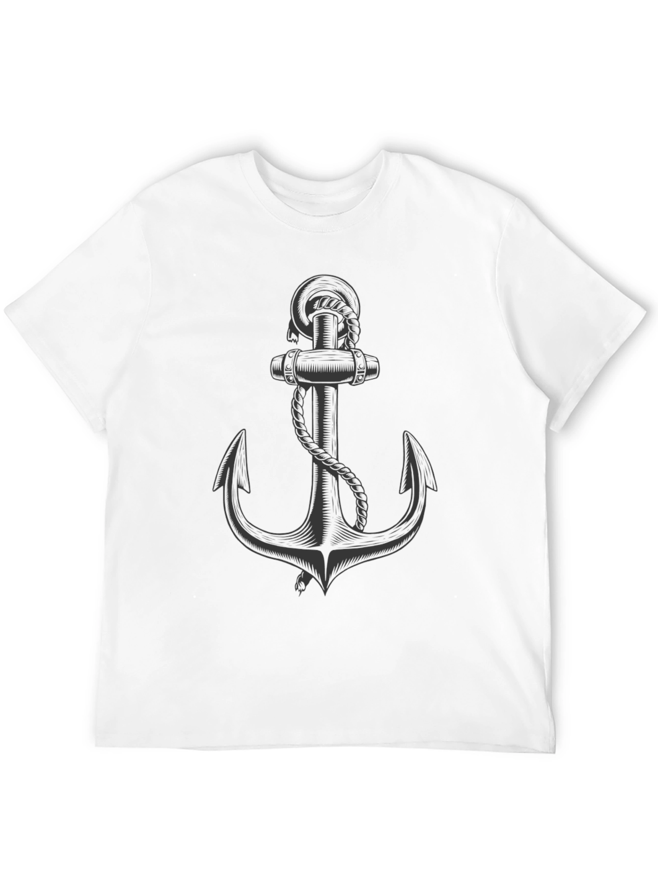 Nautical Anchor Graphic Tee - Classic Black