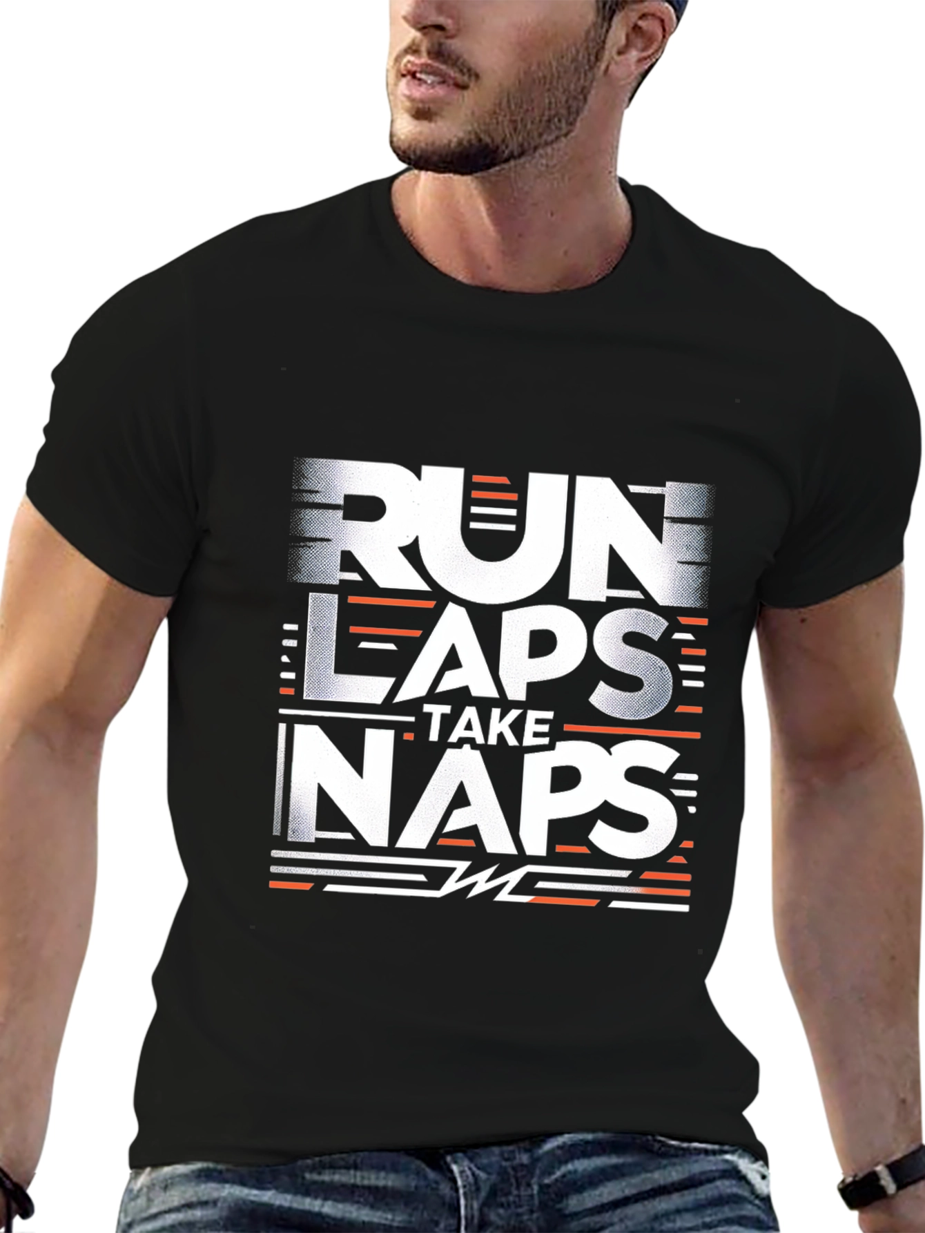 Run Laps Take Naps Black T-Shirt