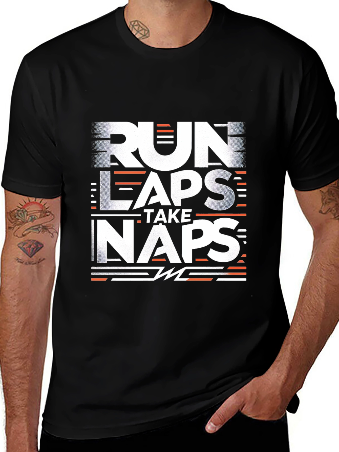 Run Laps Take Naps Black T-Shirt