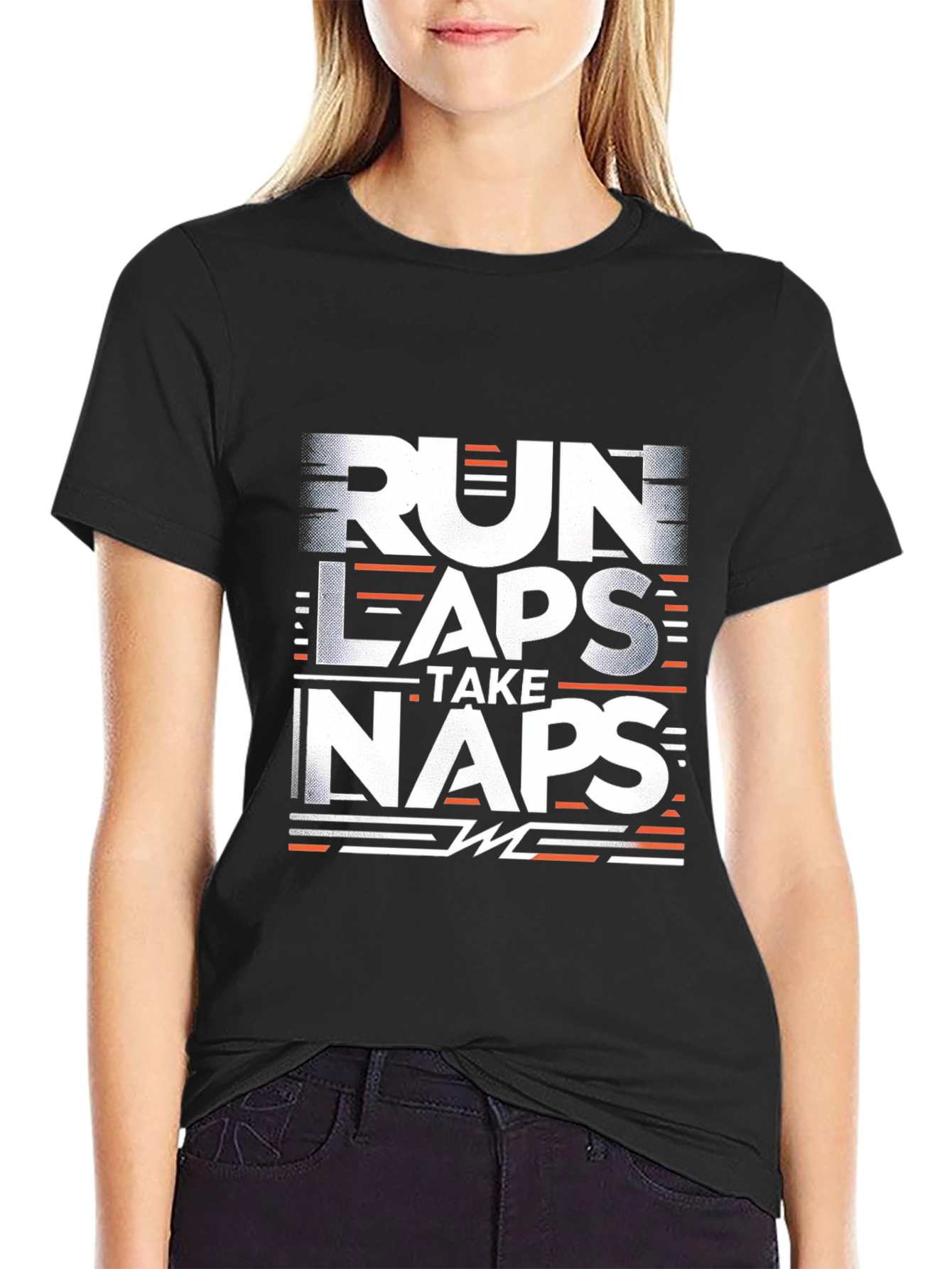 Run Laps Take Naps Black T-Shirt