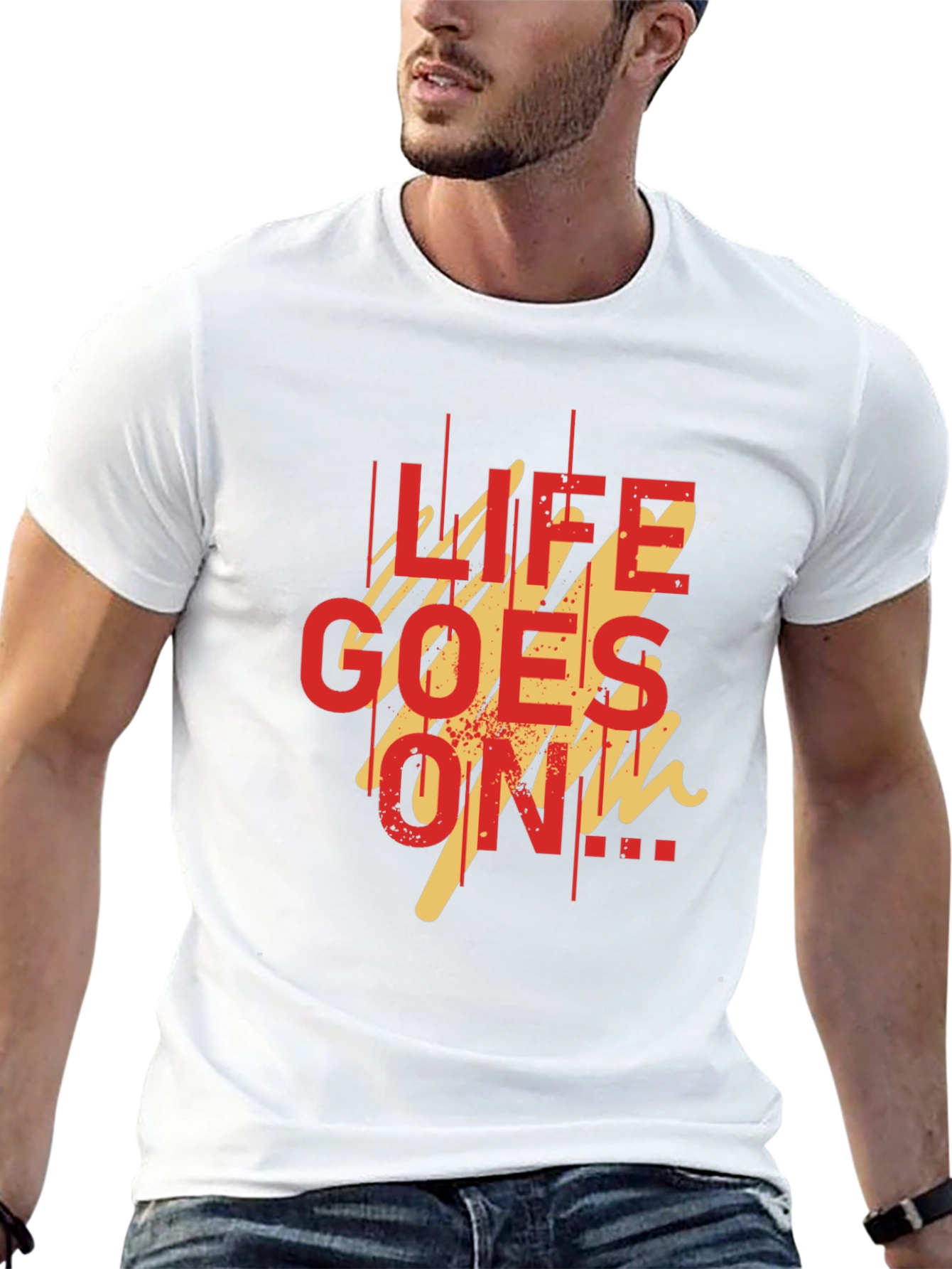 Life Goes On Graphic Tee - Black Casual T-Shirt