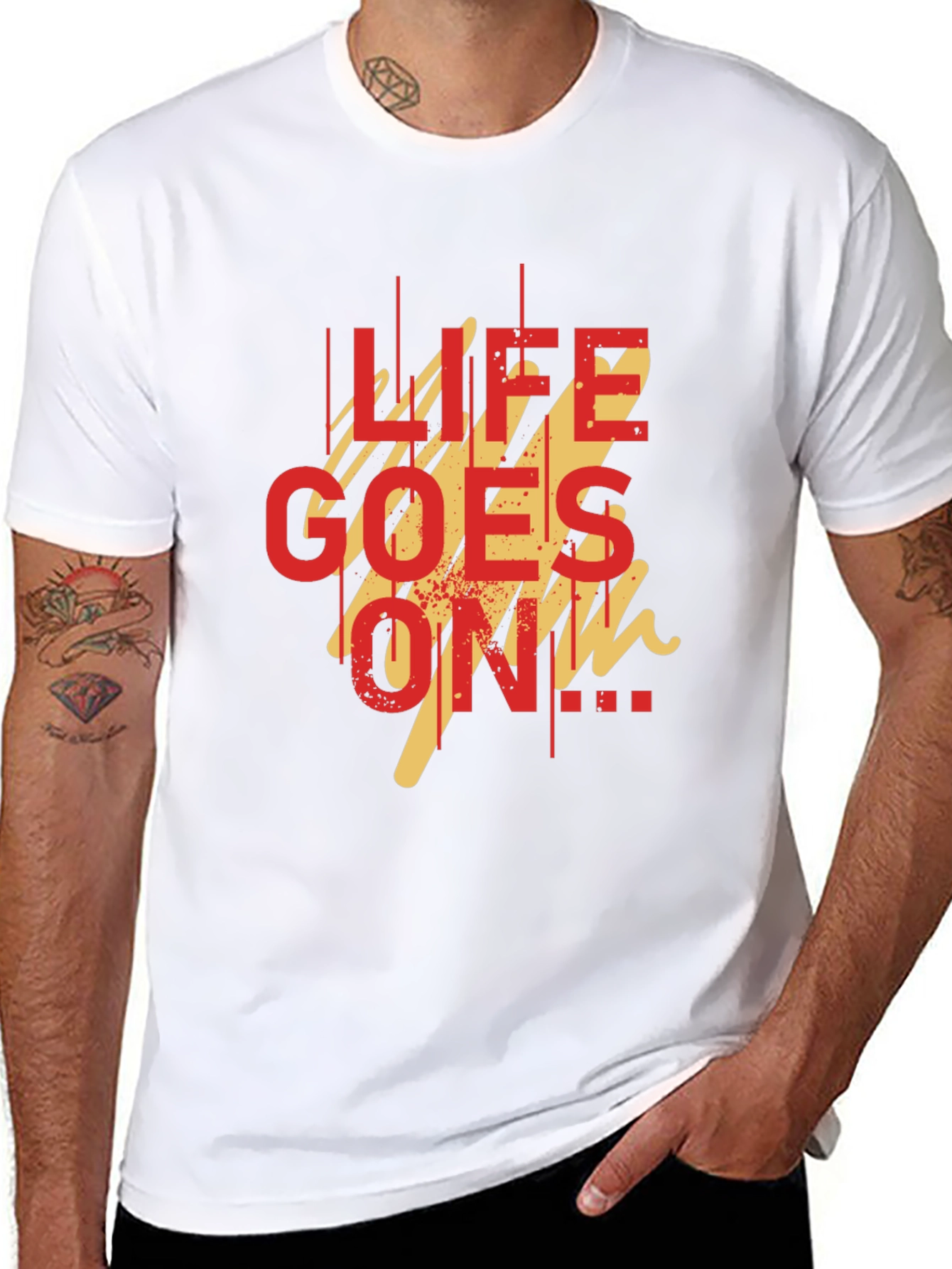Life Goes On Graphic Tee - Black Casual T-Shirt