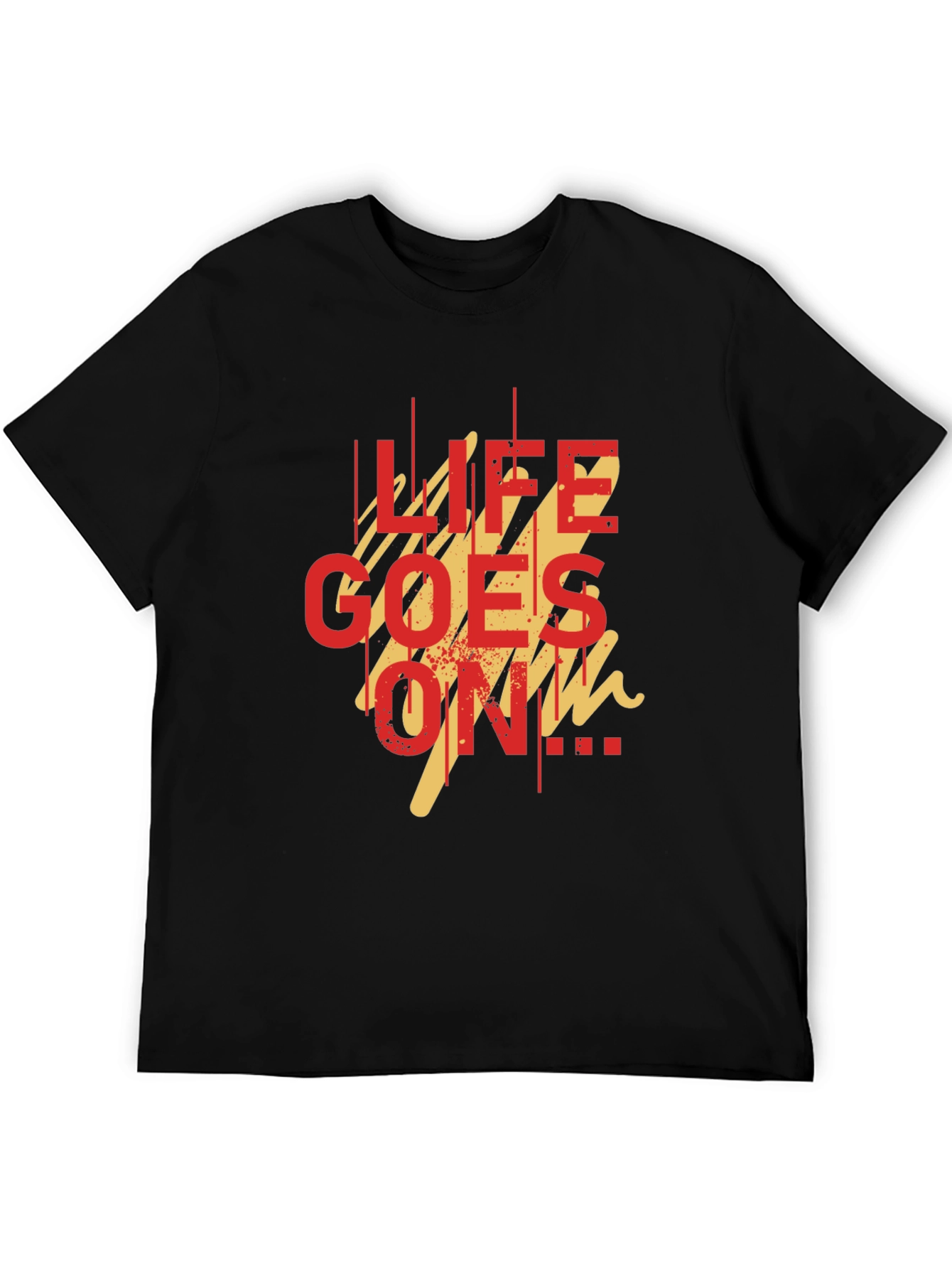Life Goes On Graphic Tee - Black Casual T-Shirt