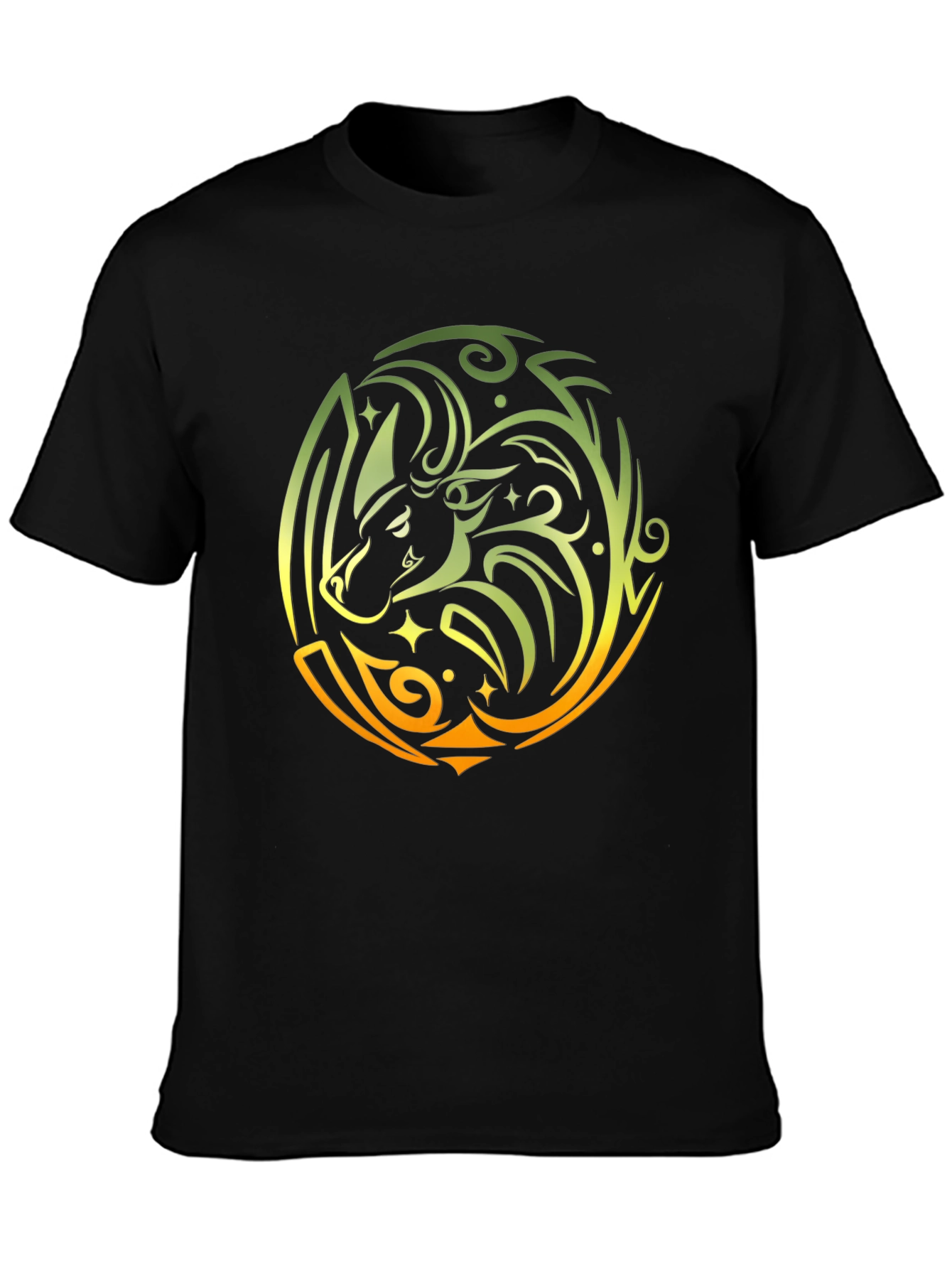 Tribal Bull Graphic Black T-Shirt