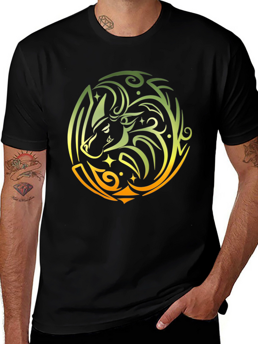 Tribal Bull Graphic Black T-Shirt