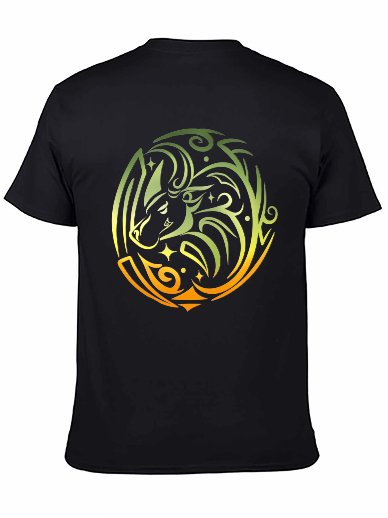 Tribal Bull Graphic Black T-Shirt