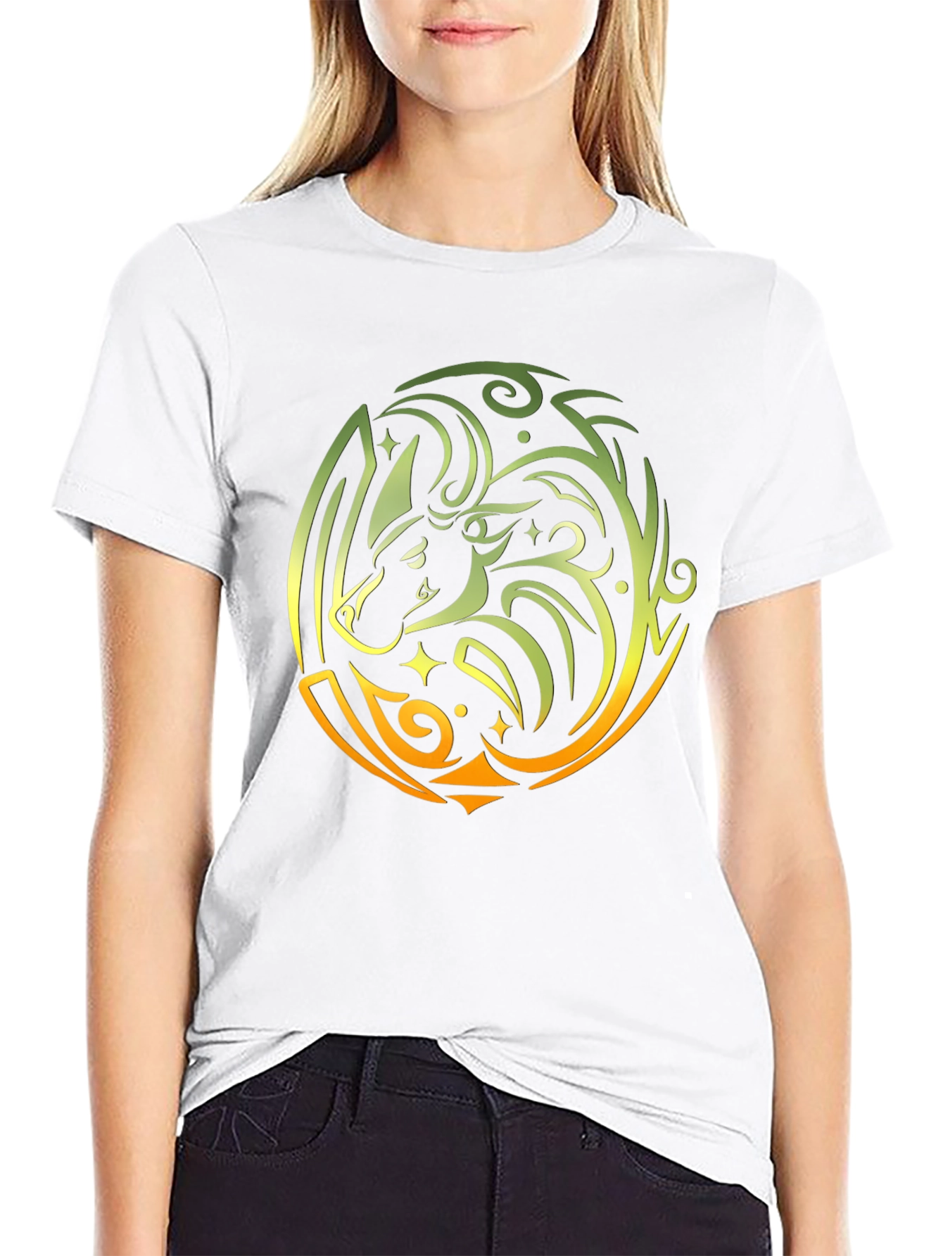Tribal Bull Graphic Black T-Shirt
