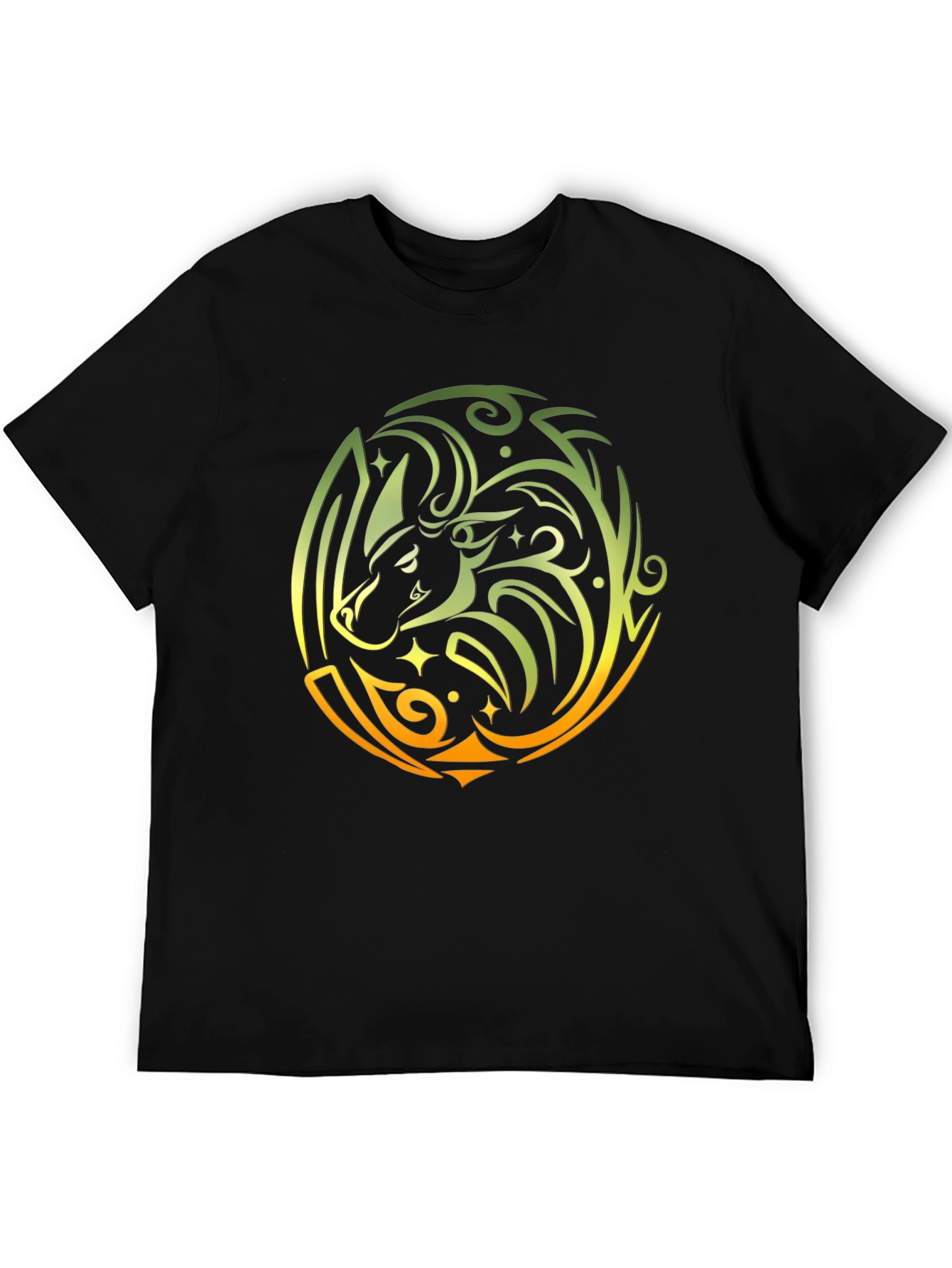 Tribal Bull Graphic Black T-Shirt