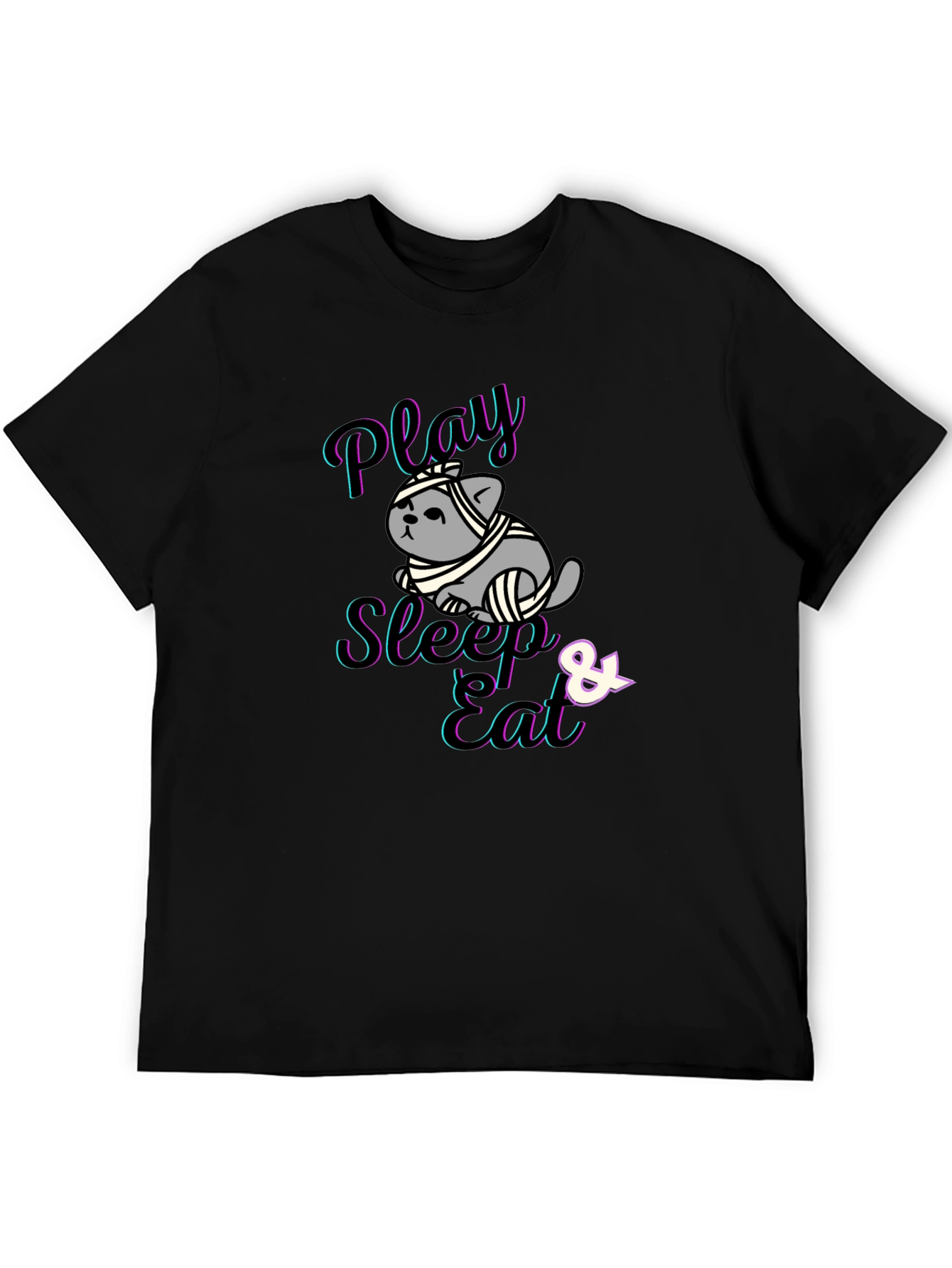 Play Sleep Eat Funny Cat T-Shirt
