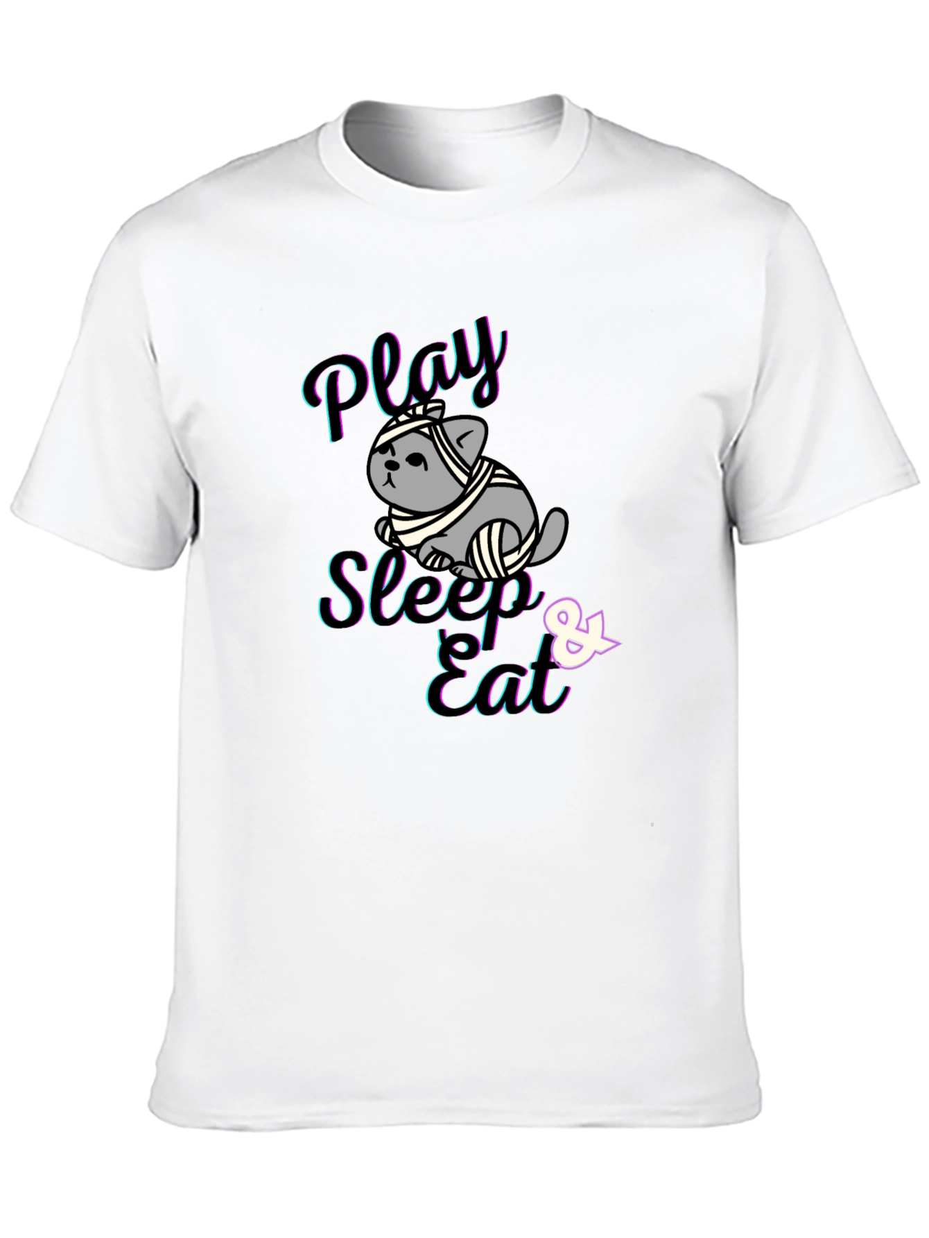 Play Sleep Eat Funny Cat T-Shirt