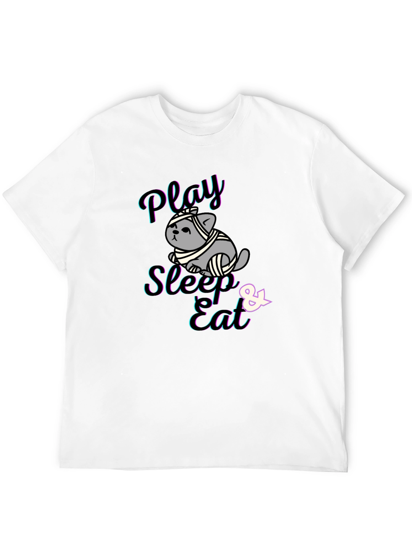 Play Sleep Eat Funny Cat T-Shirt
