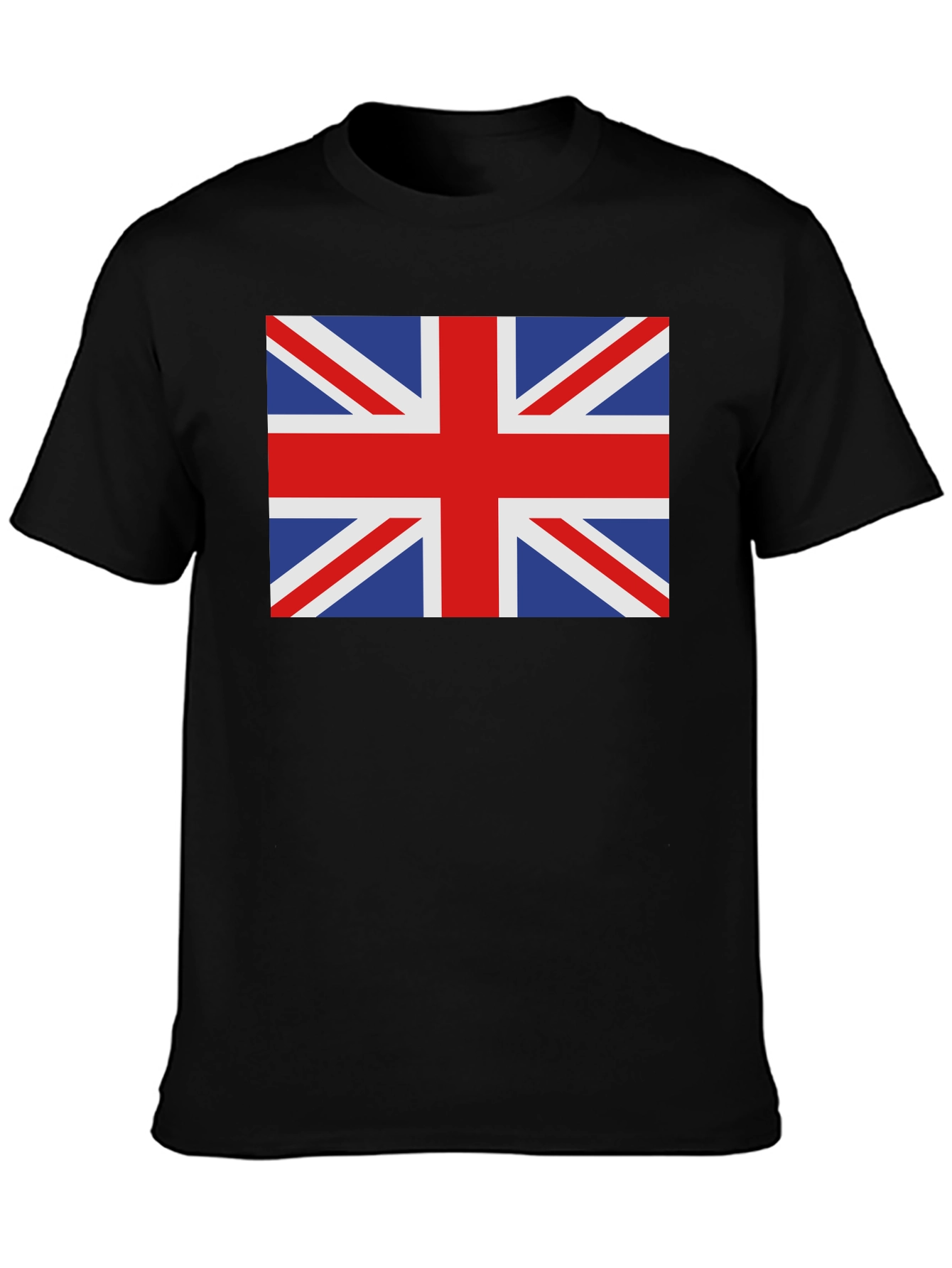 Union Jack Black Cotton T-Shirt