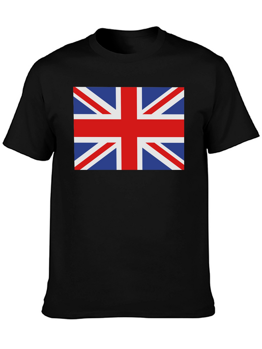 Union Jack Black Cotton T-Shirt