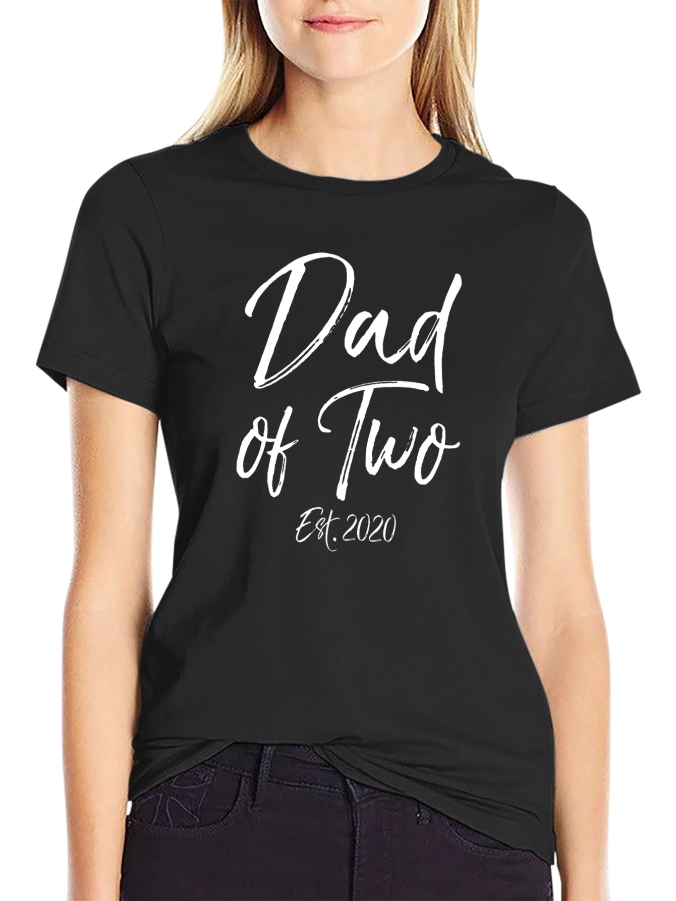 Dad of Two 2020 Black T-Shirt