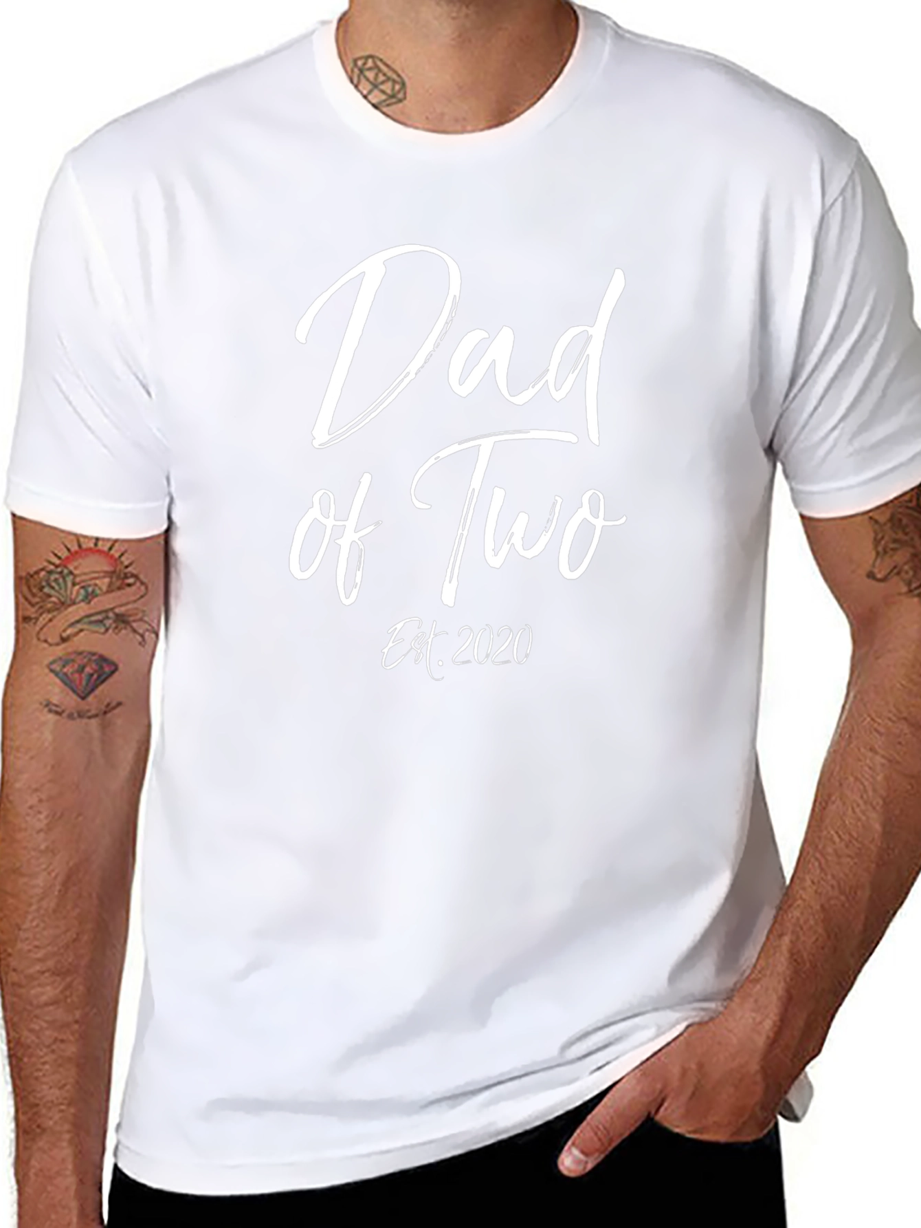 Dad of Two 2020 Black T-Shirt