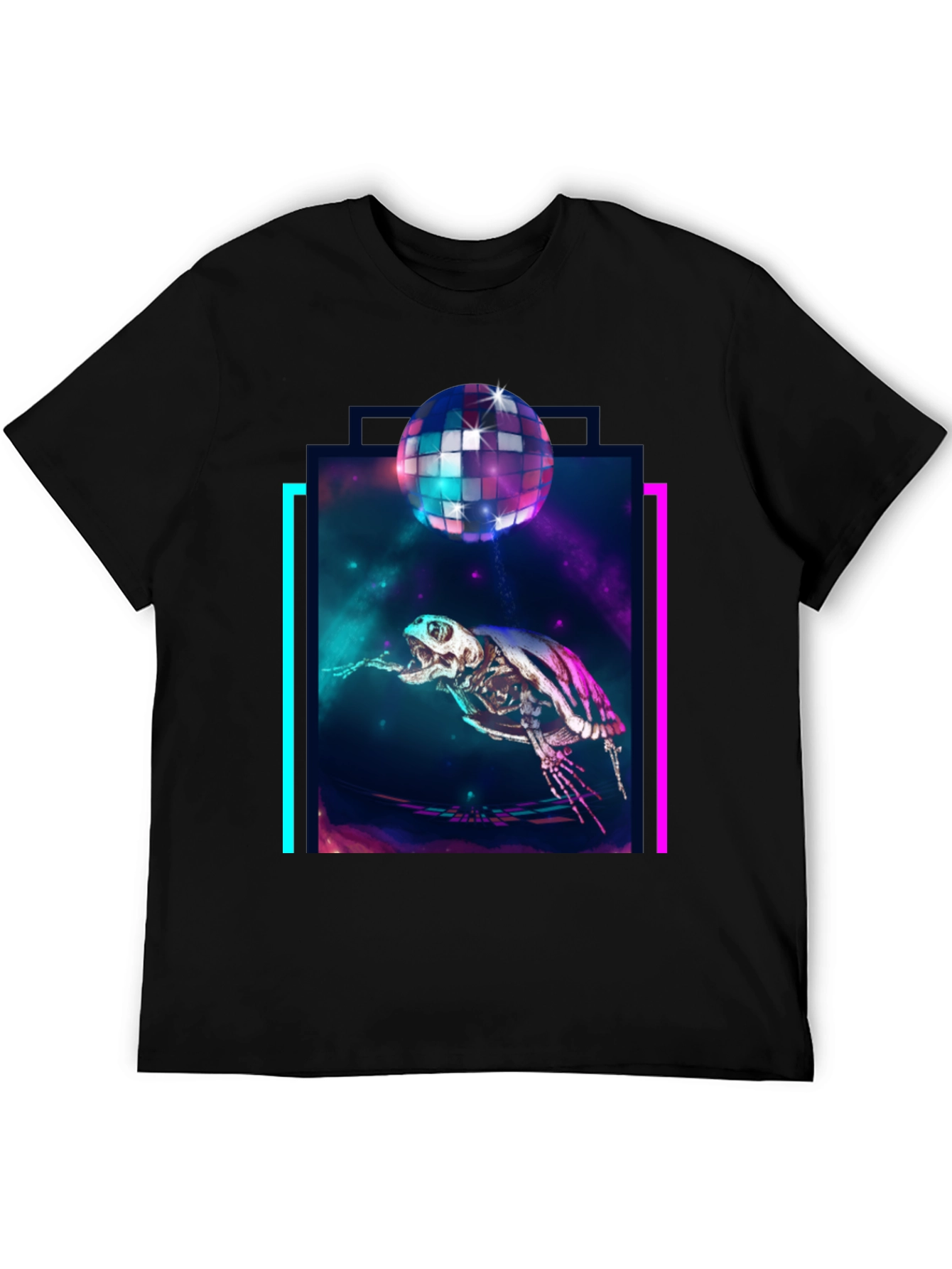 Cosmic Turtle Skeleton Disco T-Shirt