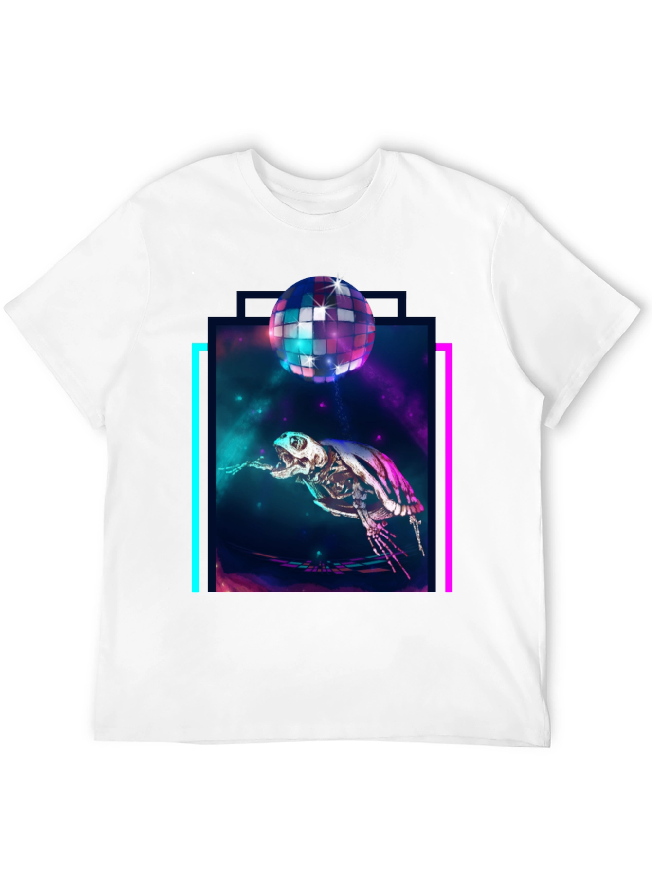 Cosmic Turtle Skeleton Disco T-Shirt