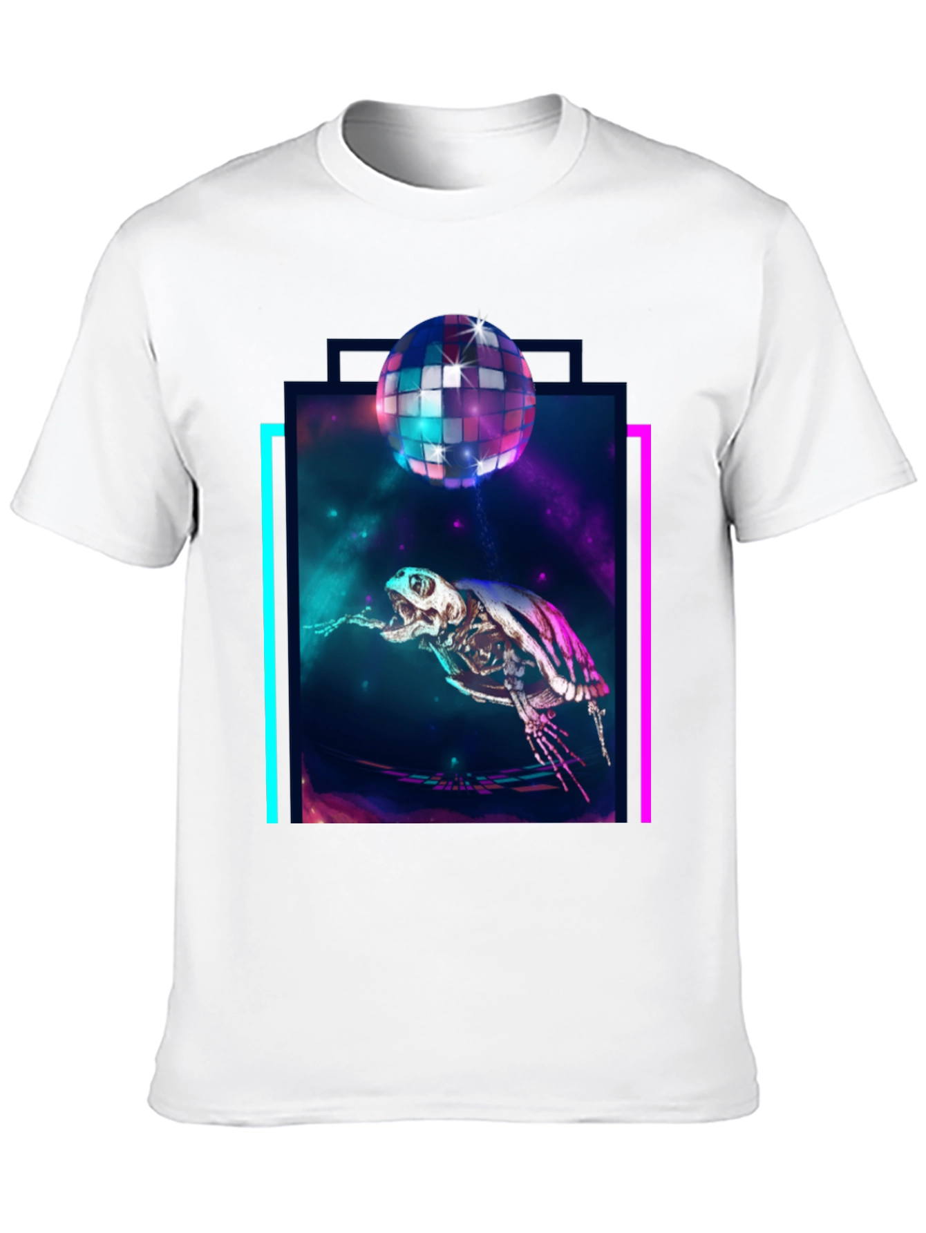 Cosmic Turtle Skeleton Disco T-Shirt