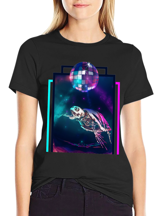 Cosmic Turtle Skeleton Disco T-Shirt