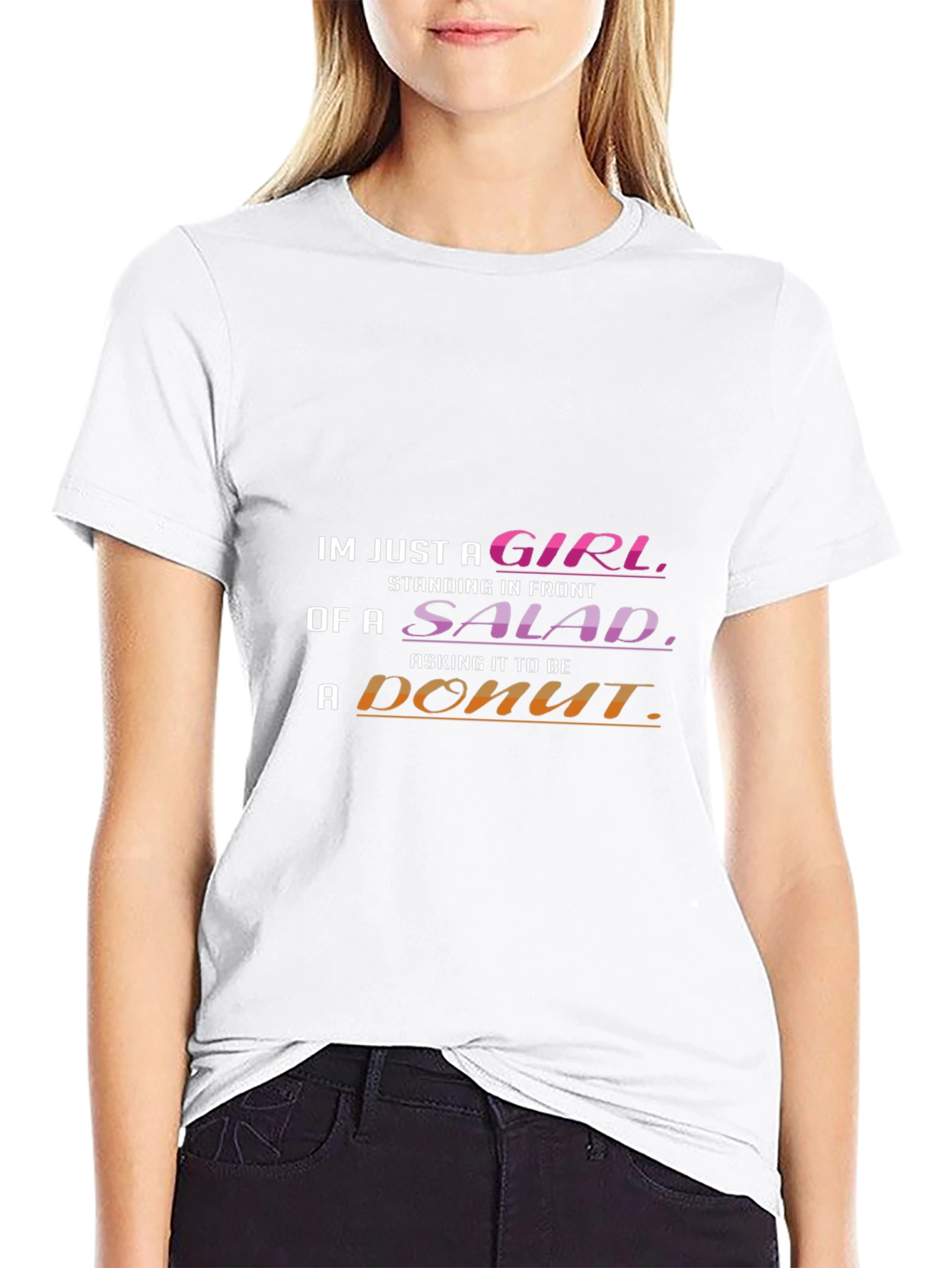 Funny Girl Salad Donut T-Shirt