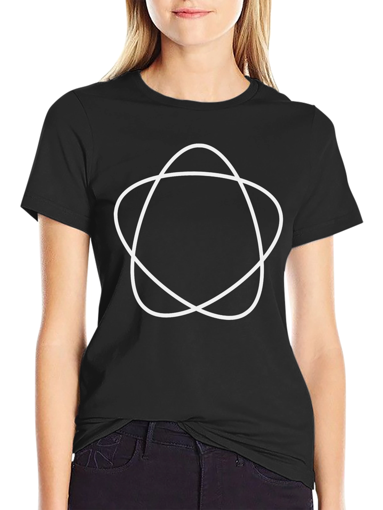 Abstract Circle Design Black T-Shirt