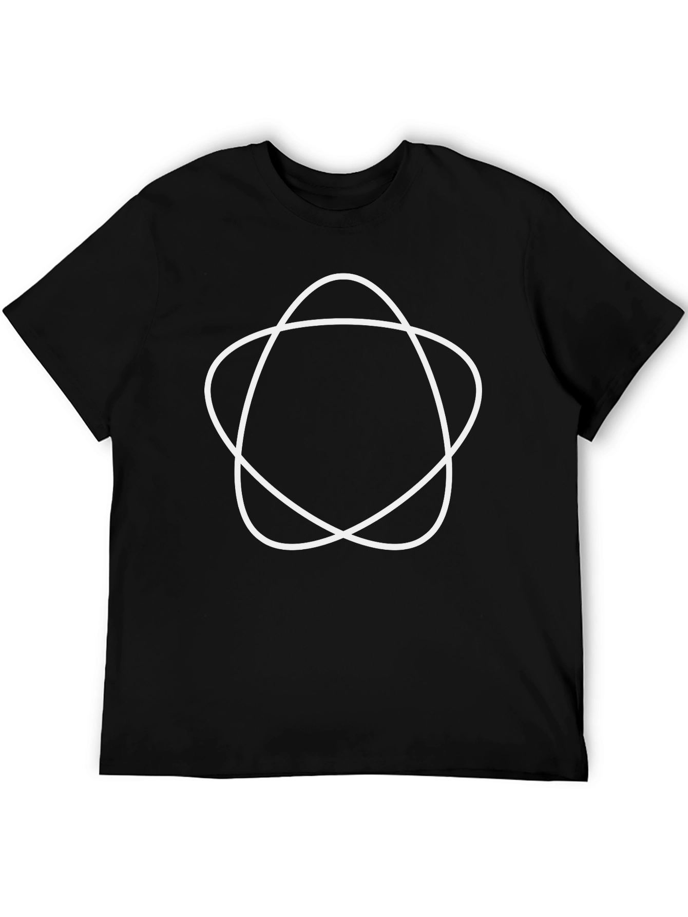 Abstract Circle Design Black T-Shirt