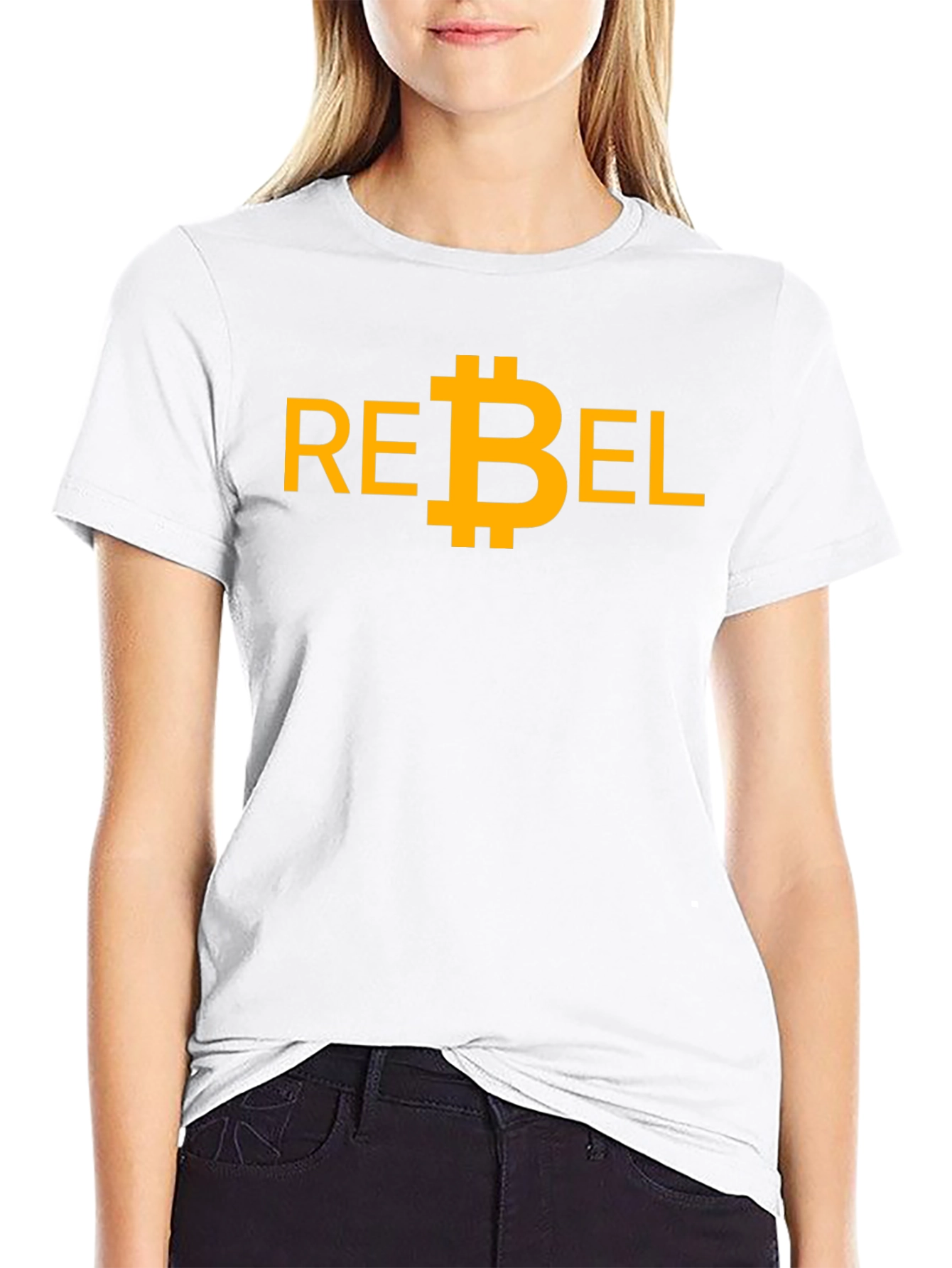 Rebel Bitcoin Graphic Tee - Black Cotton T-Shirt