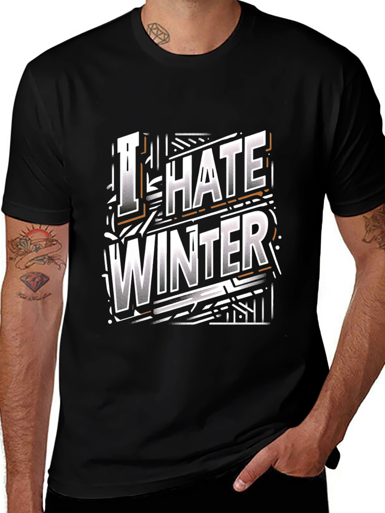 I Hate Winter Graphic Tee - Black Crew Neck