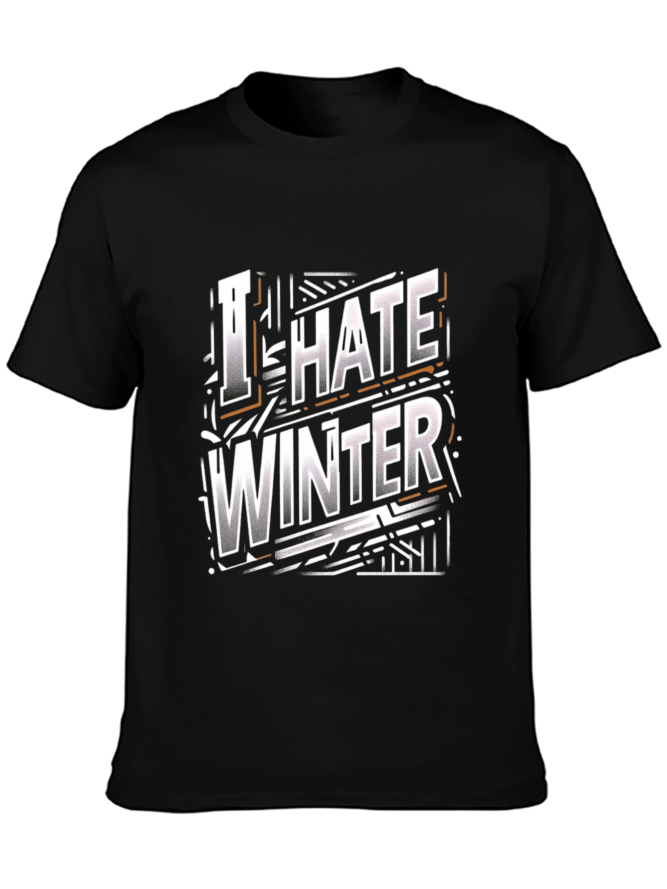I Hate Winter Graphic Tee - Black Crew Neck