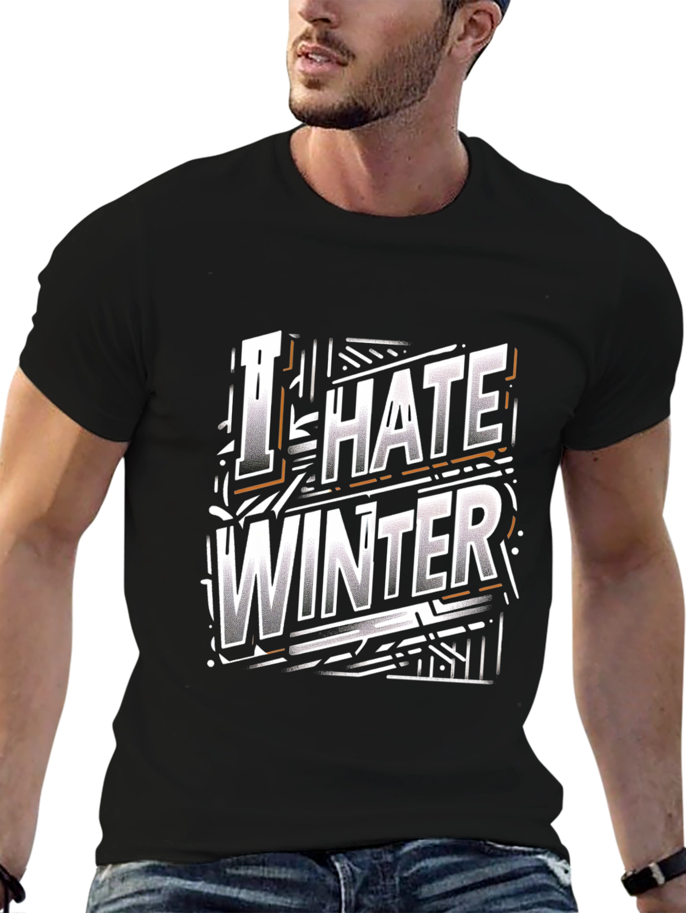 I Hate Winter Graphic Tee - Black Crew Neck