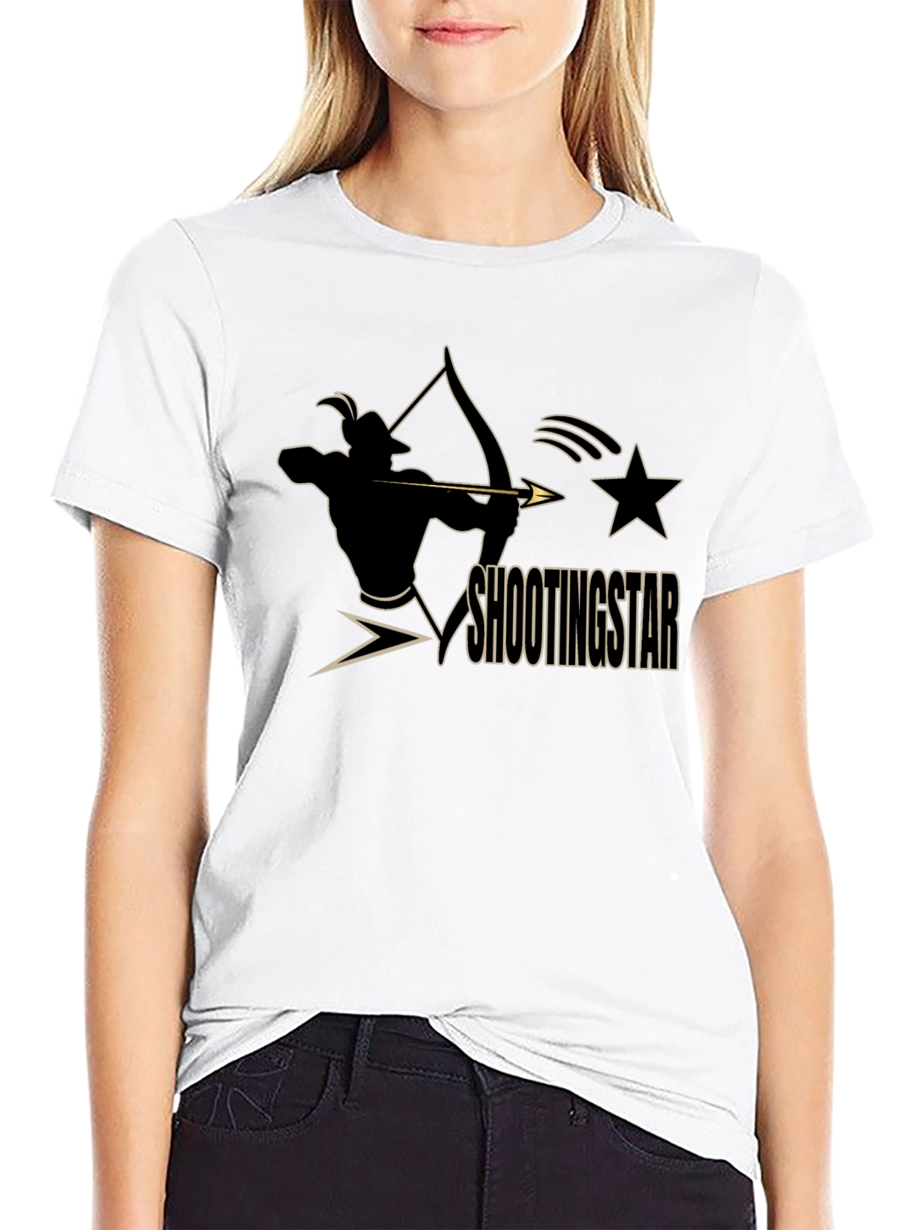 Shooting Star Archer Black Graphic Tee