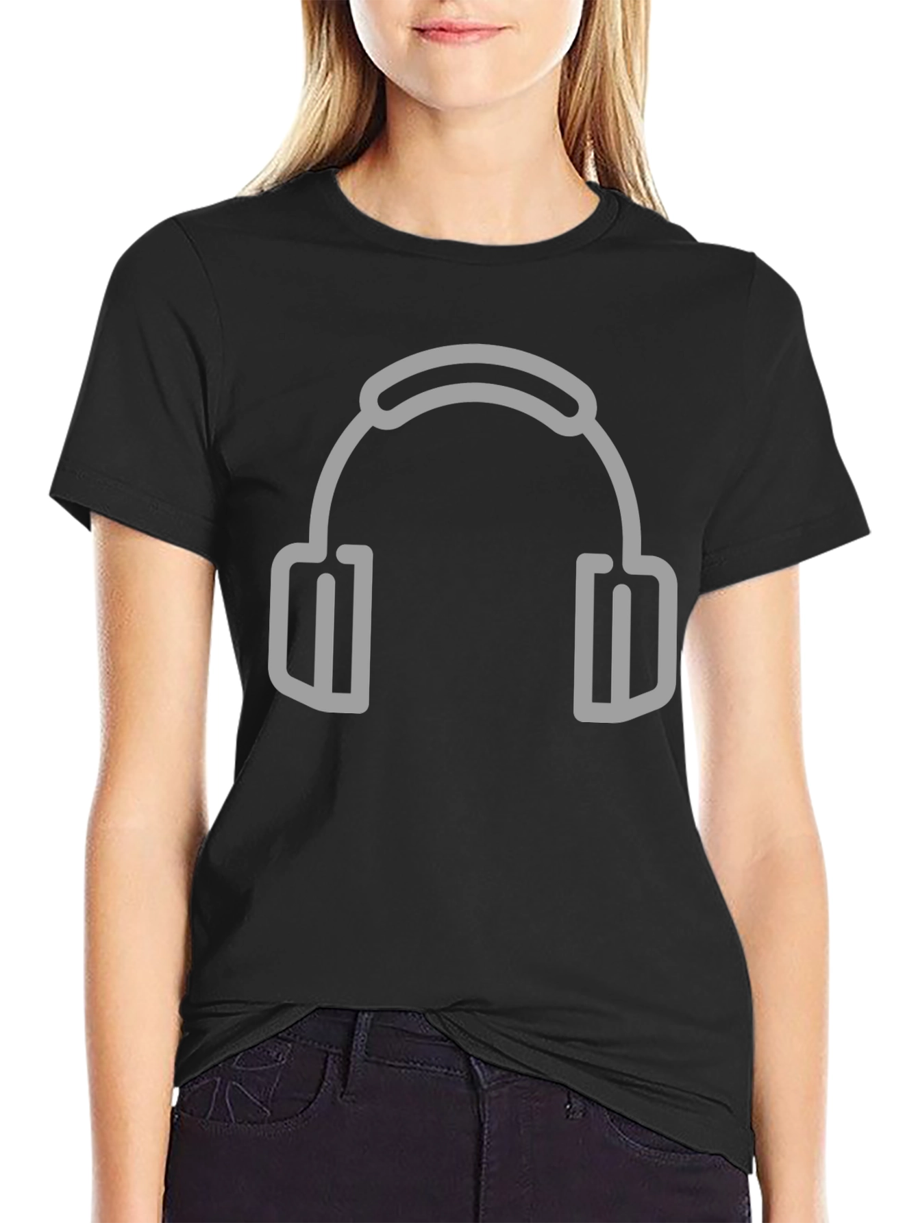 Headphone Graphic Black T-Shirt