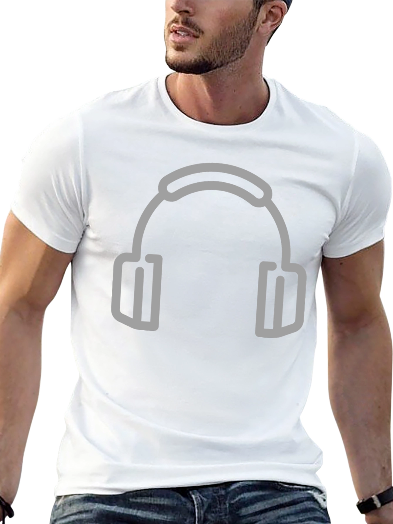 Headphone Graphic Black T-Shirt