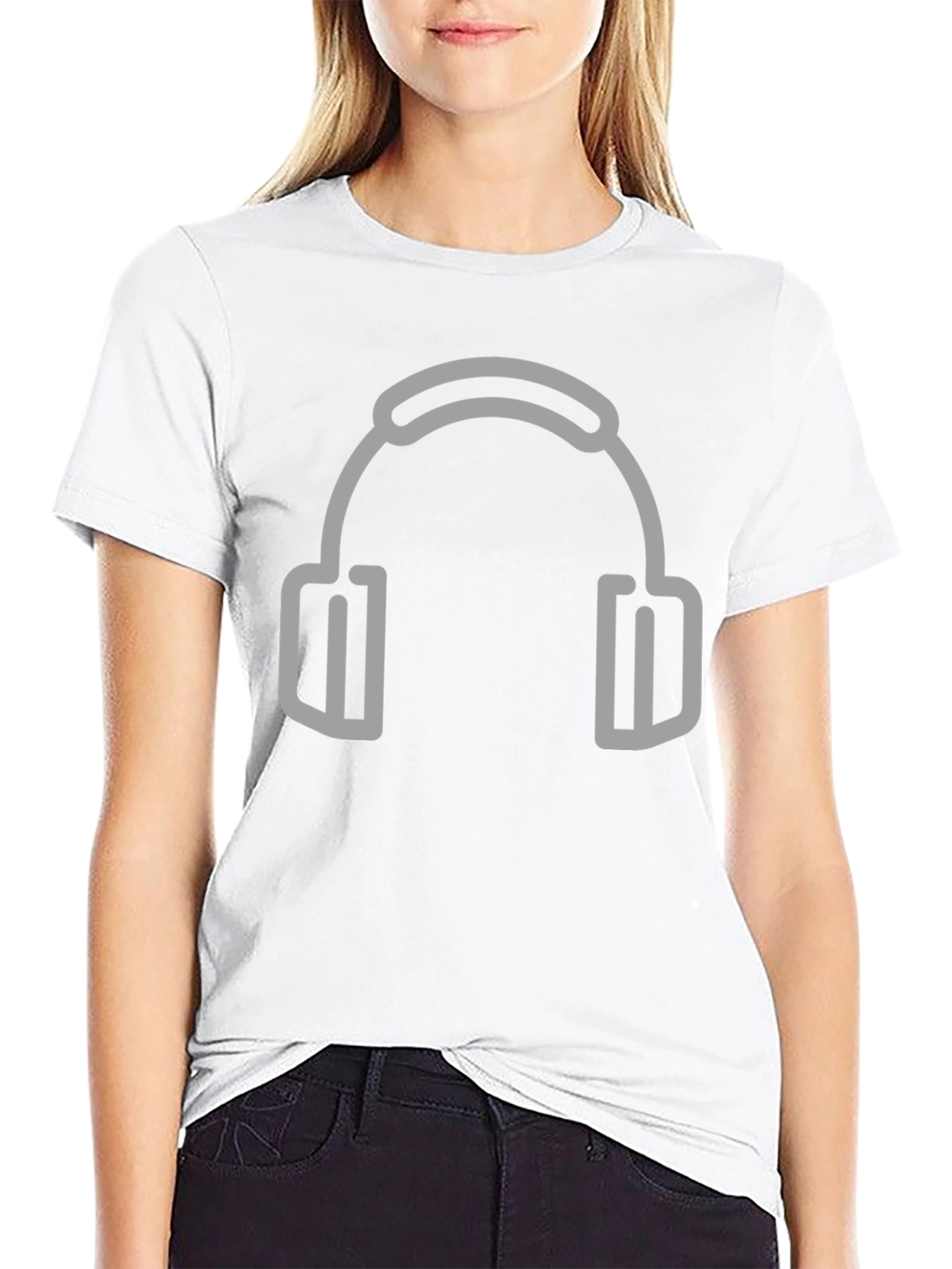 Headphone Graphic Black T-Shirt