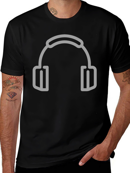 Headphone Graphic Black T-Shirt
