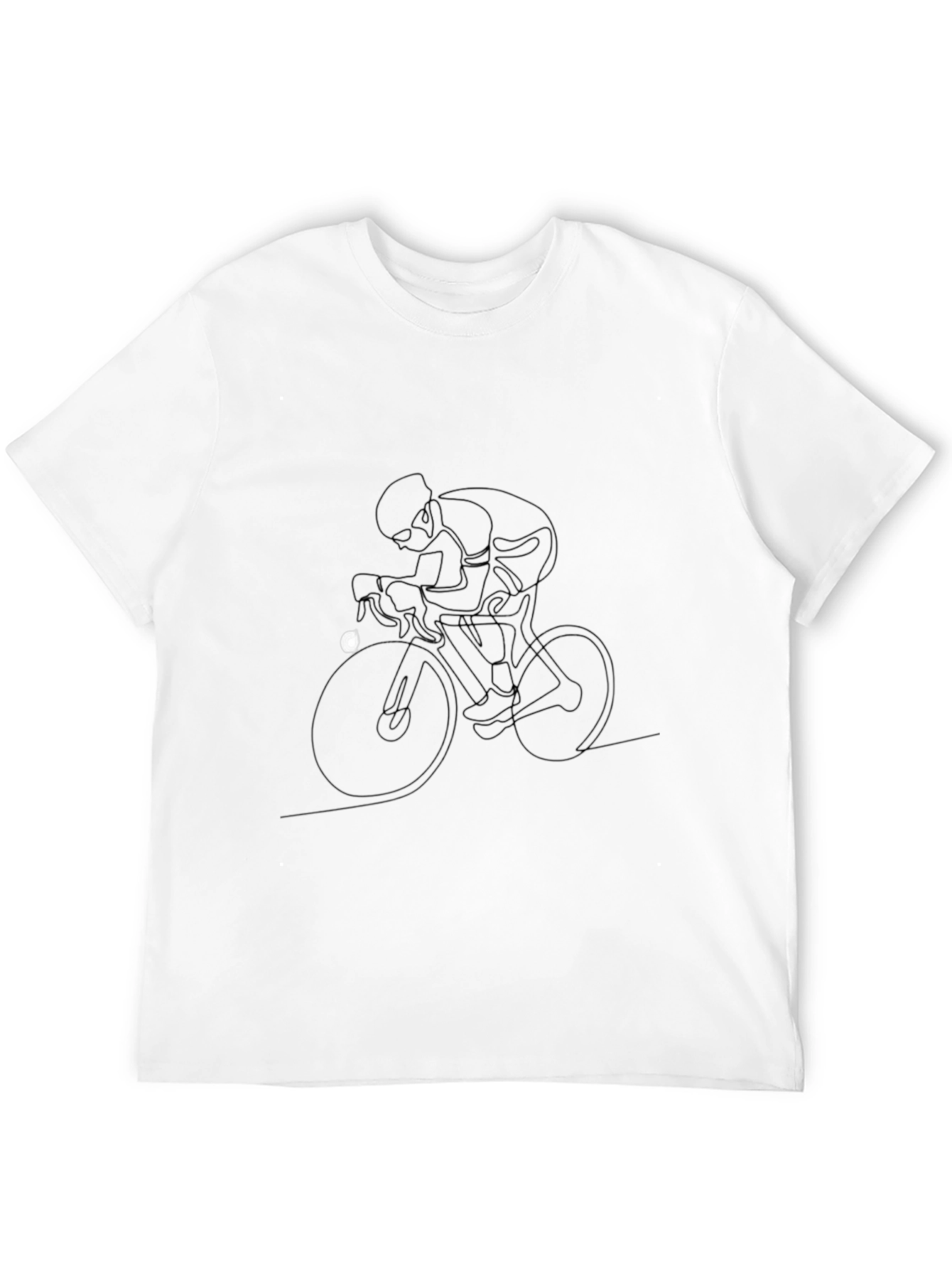 Cycling Line Art Black T-Shirt
