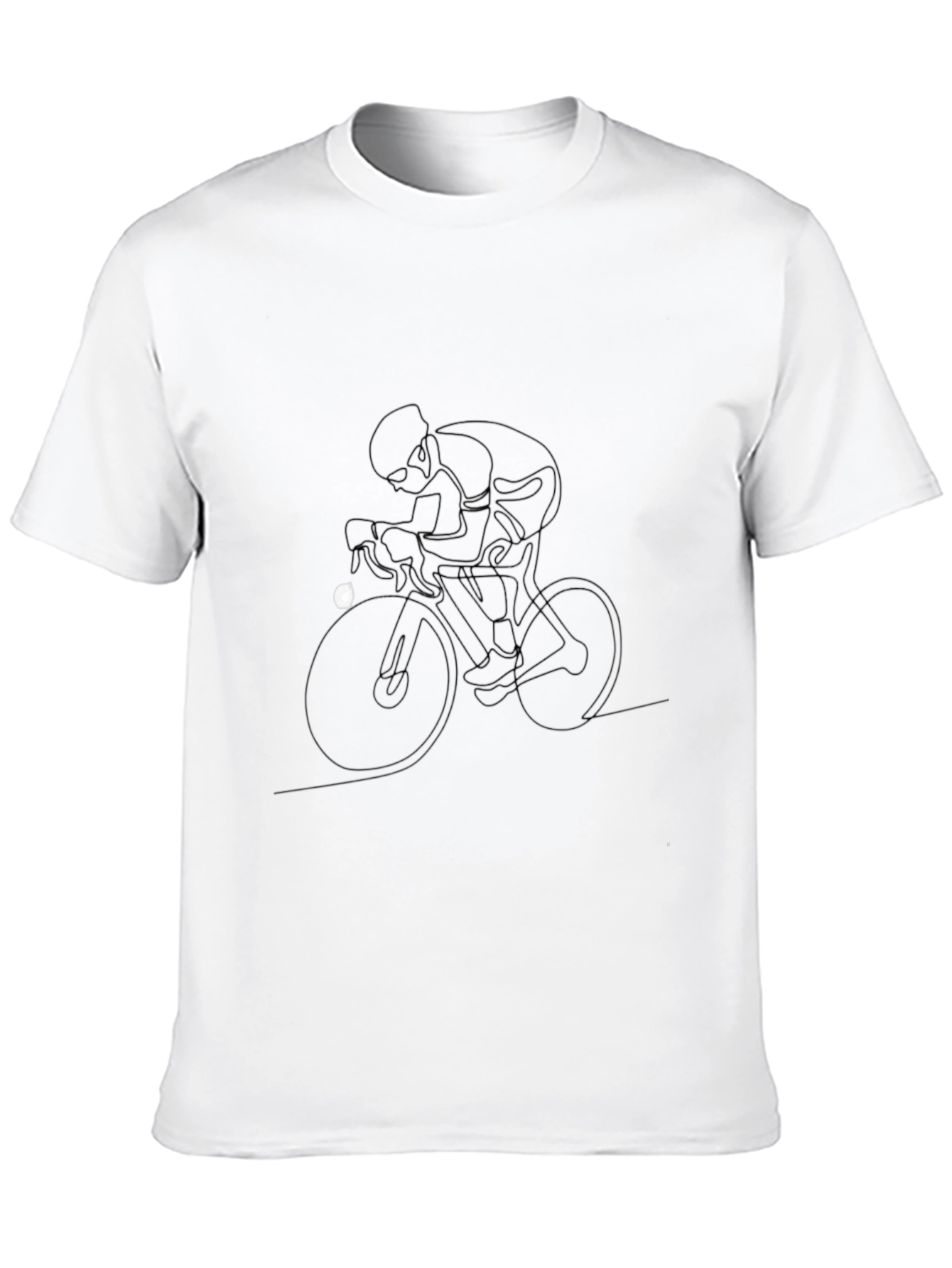Cycling Line Art Black T-Shirt